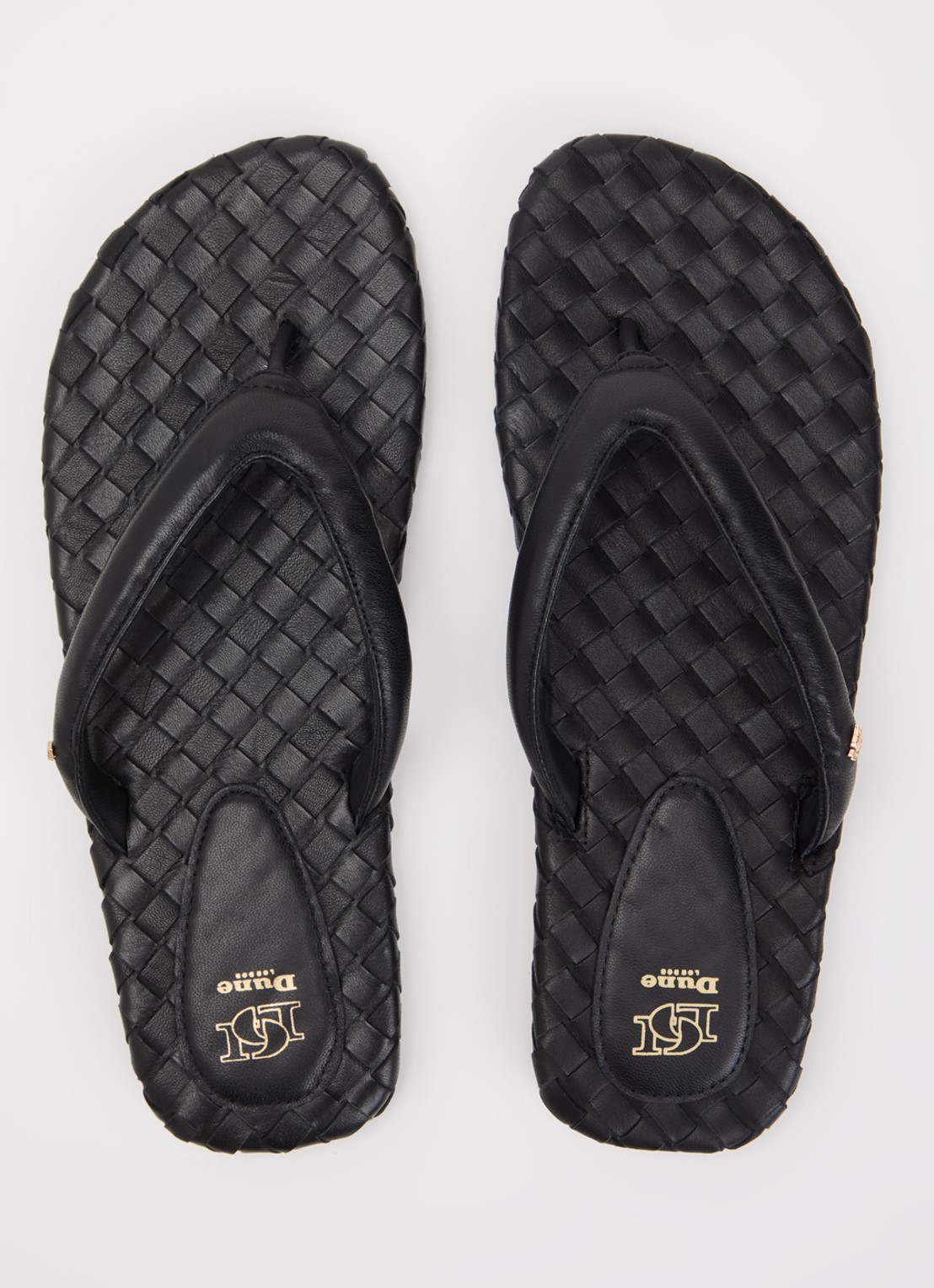 Dune London Lunare slipper van leer - detail 3 zwart