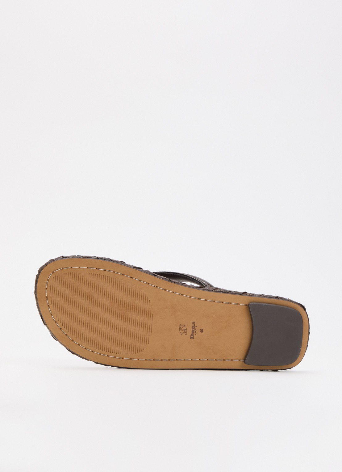 Dune London Lunare slipper van leer - detail 5 donkerbruin