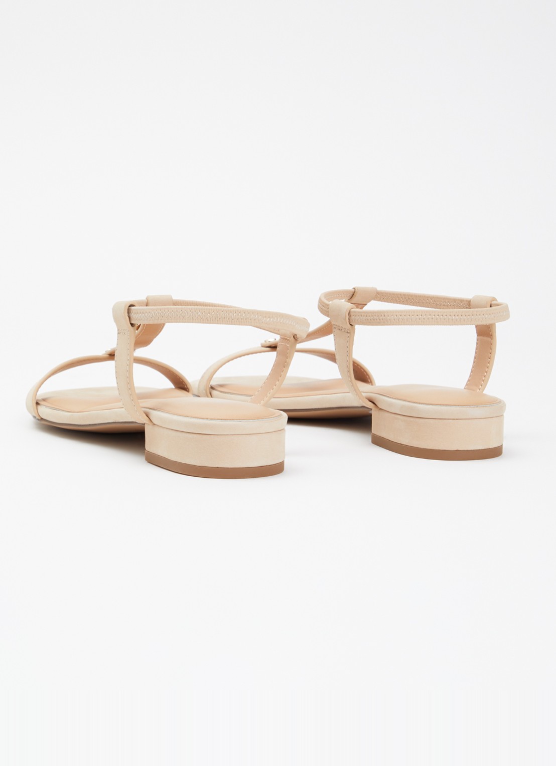 Dune London Lyra sandaal van leer  - achterkant 5 beige