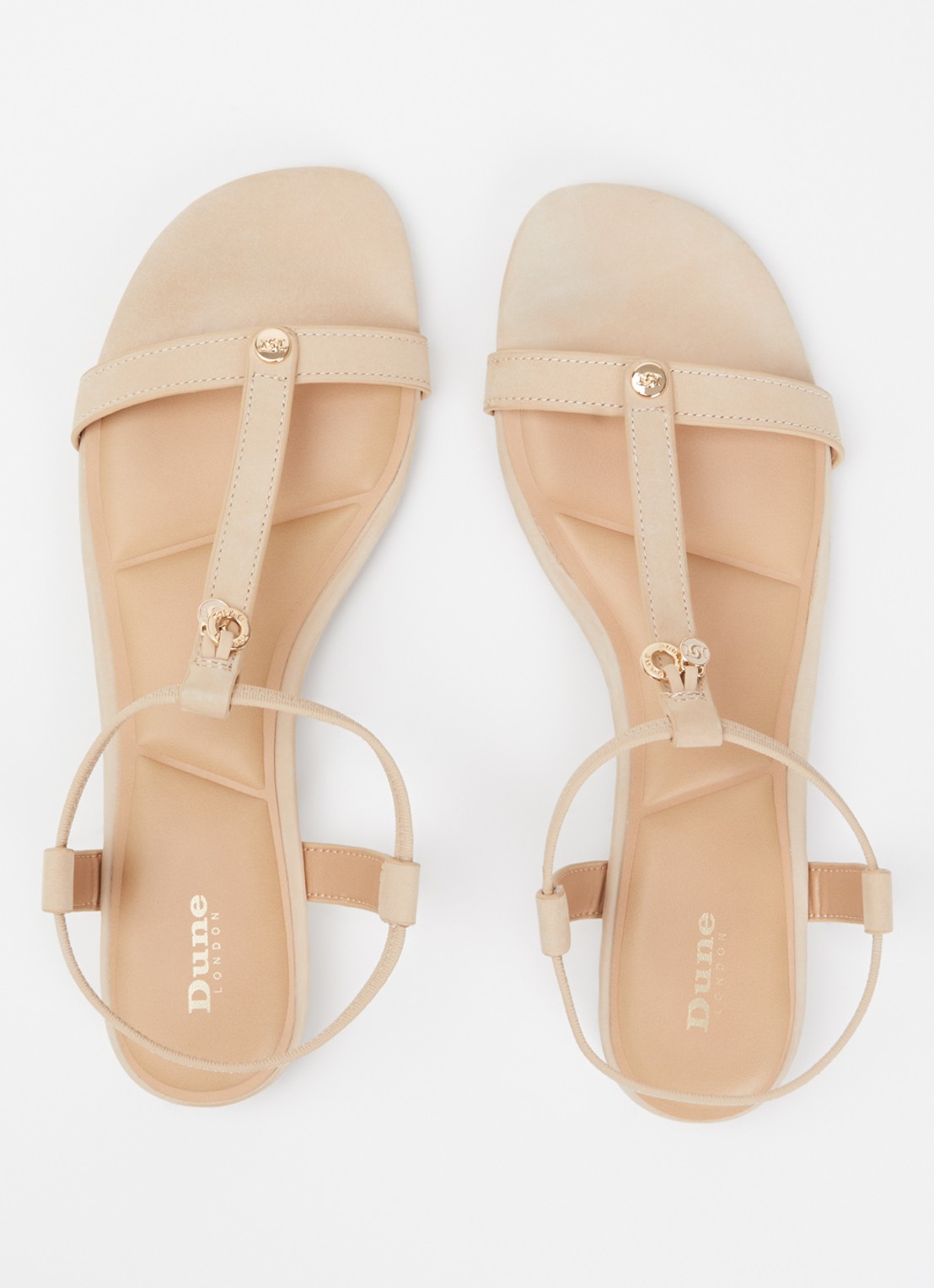 Dune London Lyra sandaal van leer  - detail 3 beige