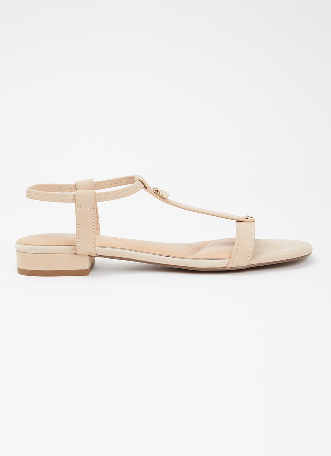Dune London Lyra sandaal van leer  - voorkant beige