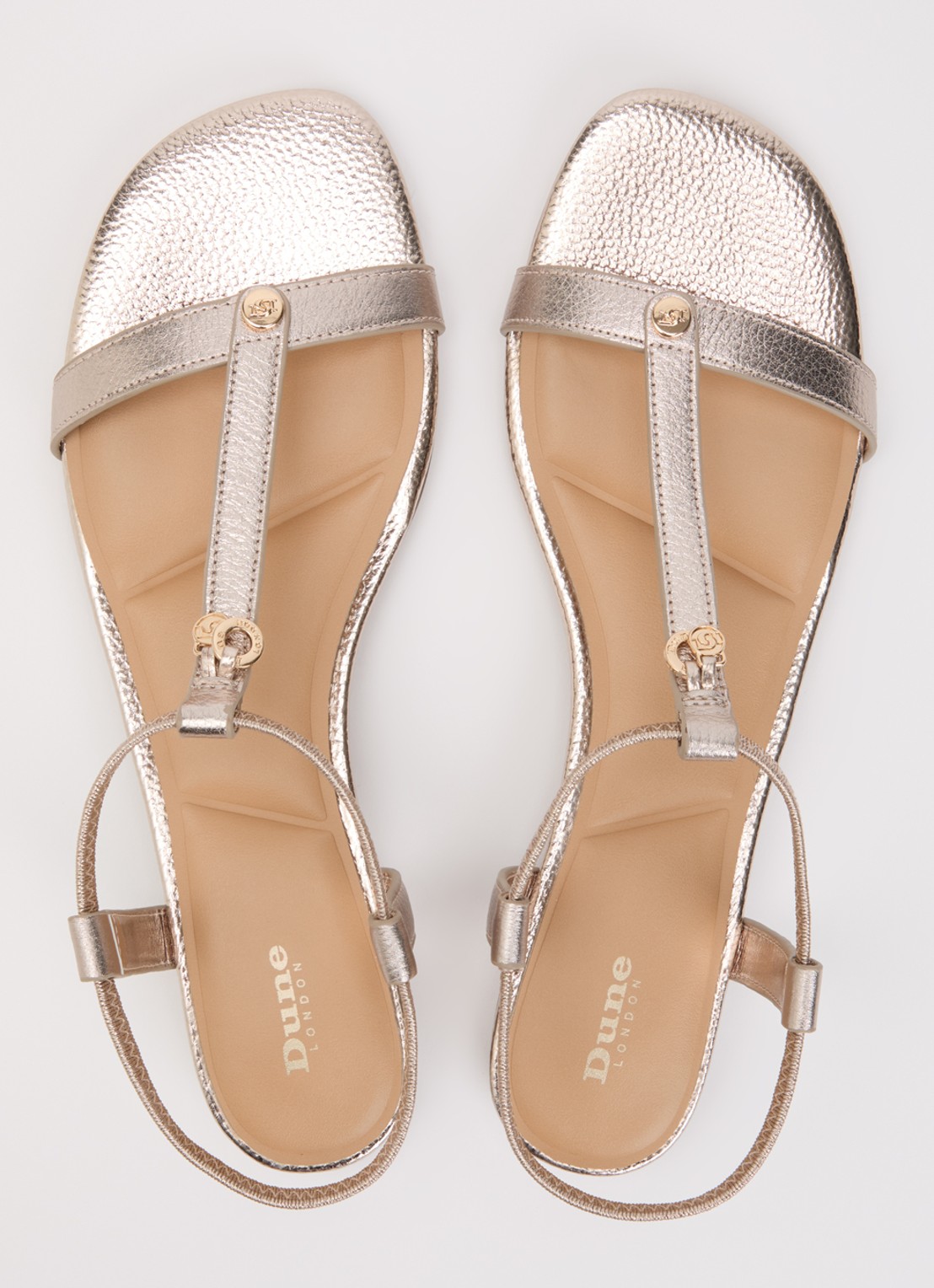 Dune London Lyra sandaal van leer  - detail 3 goud