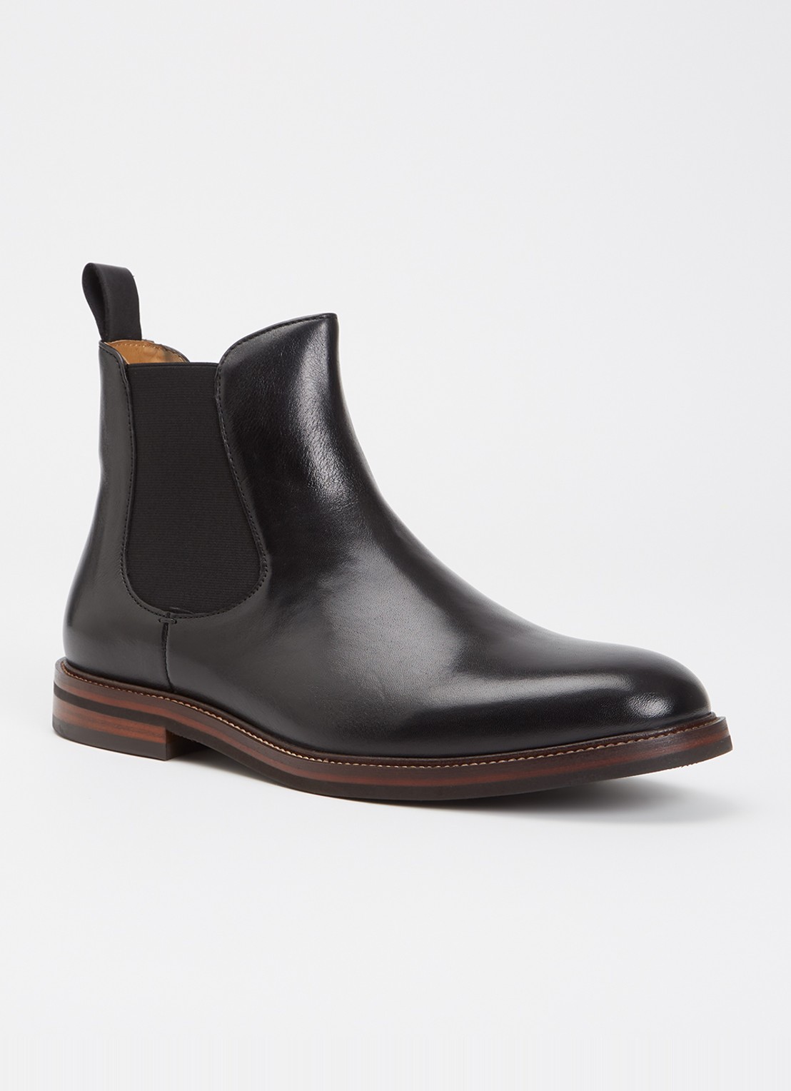 Dune London Maisen chelsea boot van leer - voorkant 4 zwart