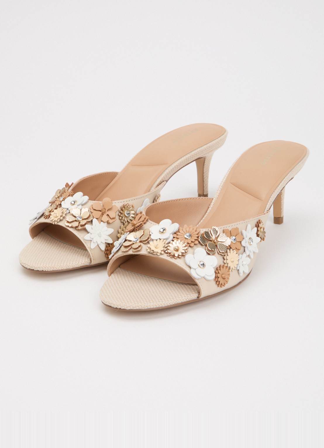 Dune London Maizy muiltje van leer - detail 2 beige