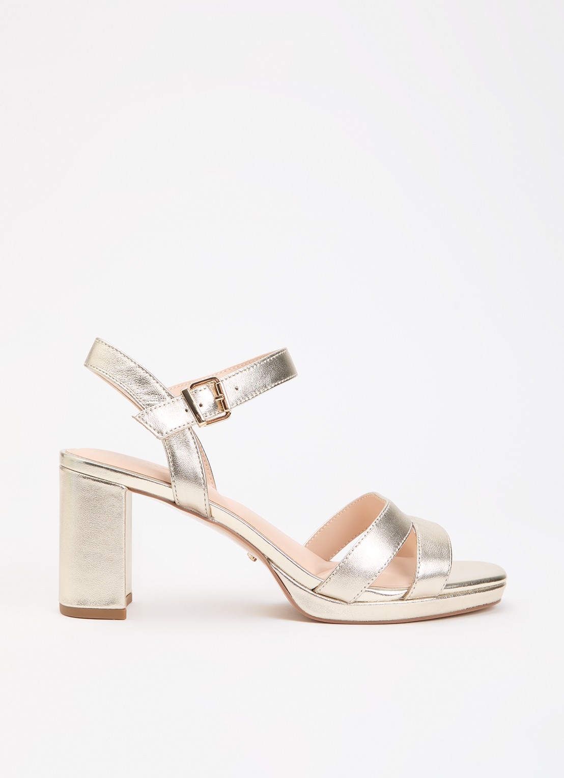Dune London Manifesting sandalette - voorkant 5 goud - plain