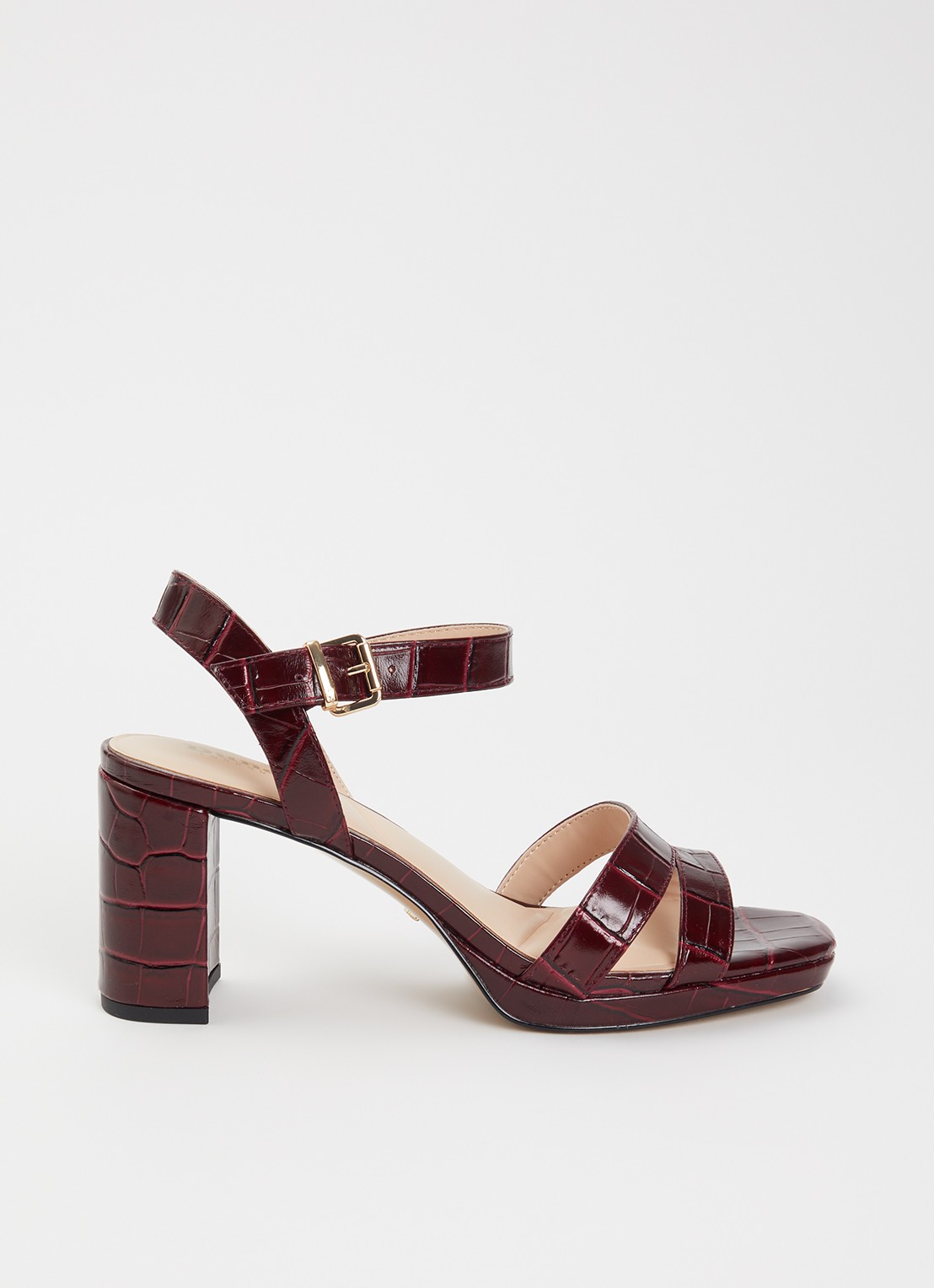 Dune London Manifesting sandalette - voorkant bordeauxrood