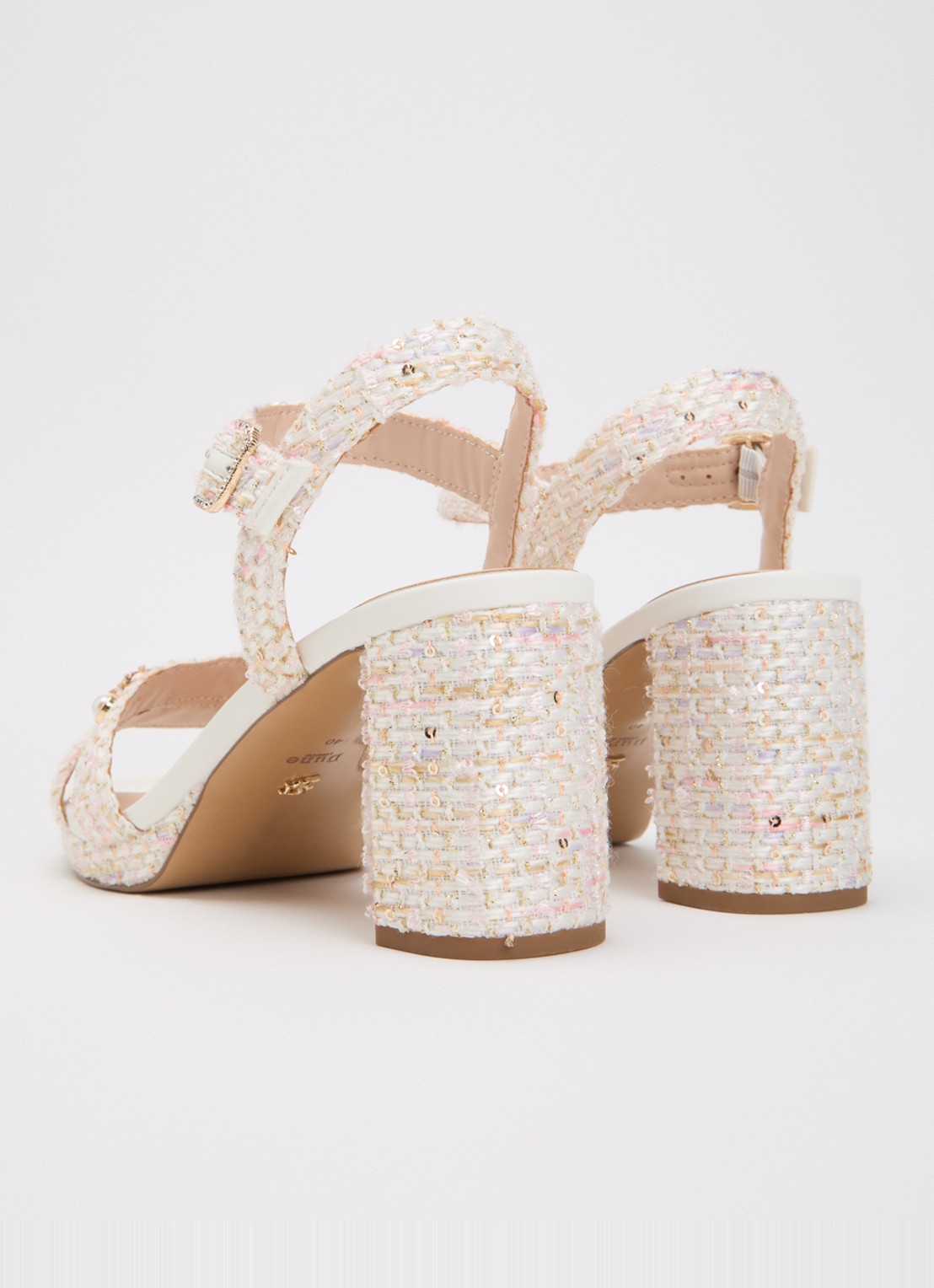 Dune London Manifests sandalette met strass - achterkant lichtroze