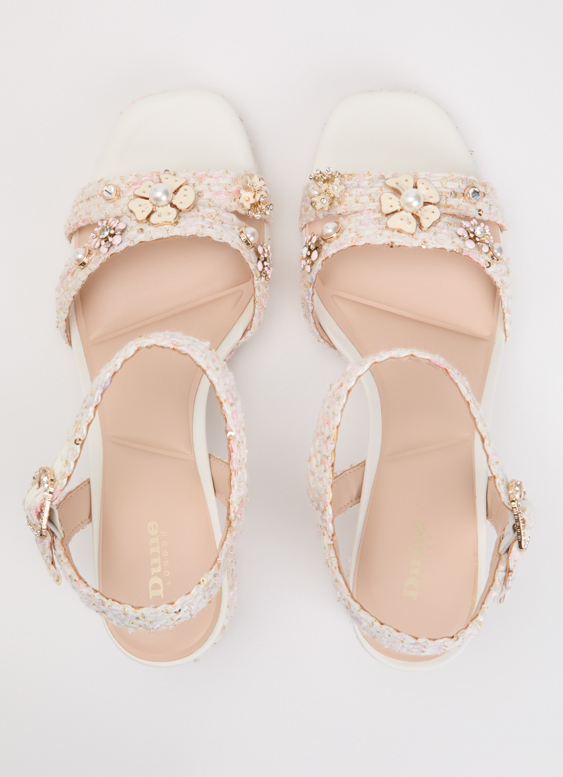 Dune London Manifests sandalette met strass - detail 3 lichtroze