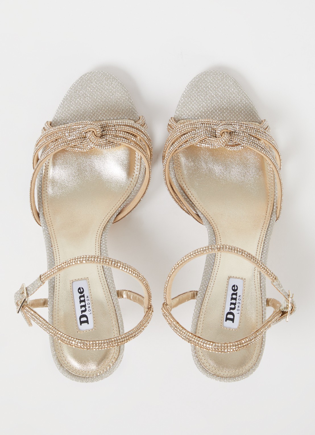 Dune London Marvelo sandalette met strass - detail 3 goud - plain synthetic