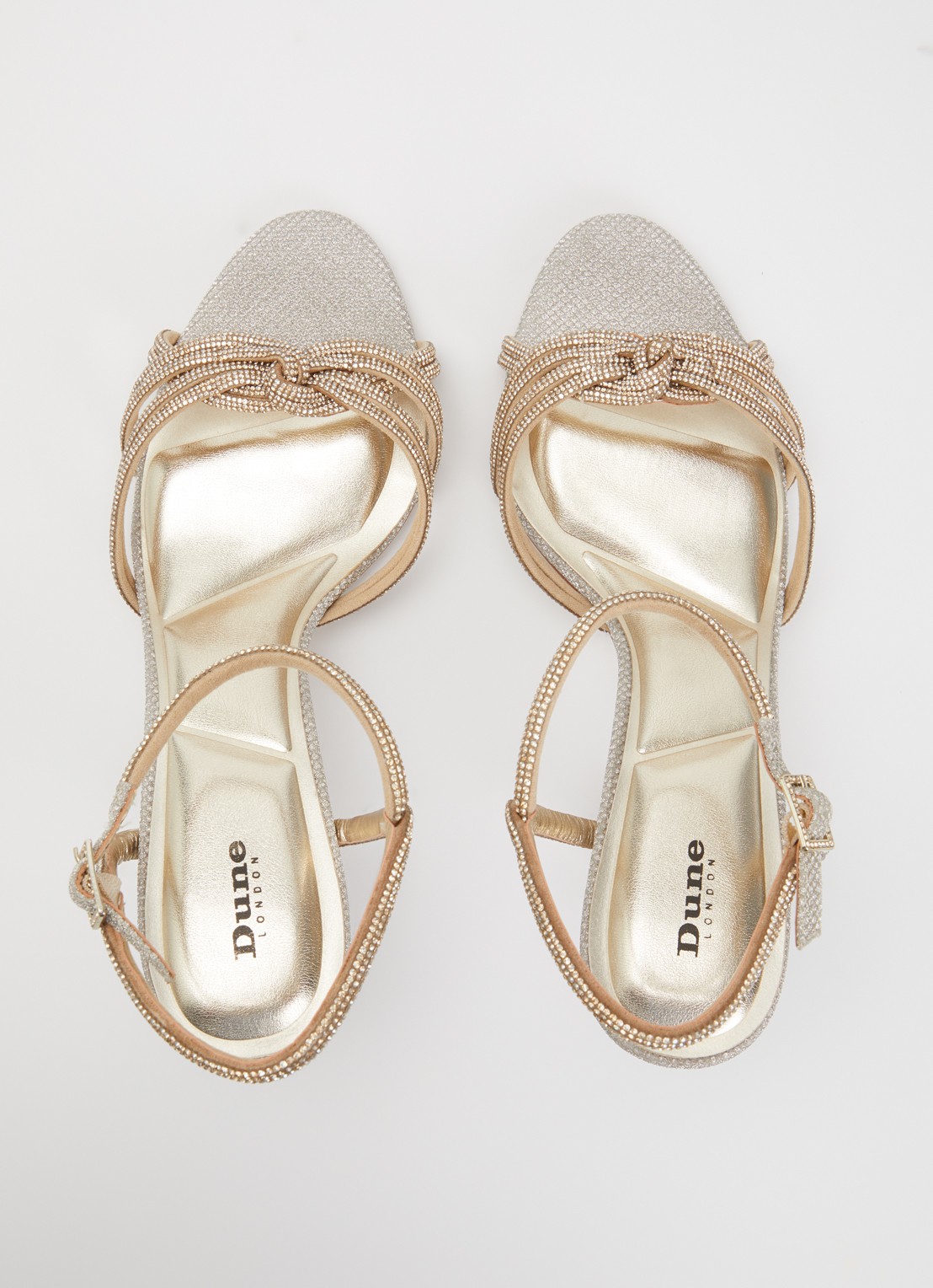 Dune London Marvelo sandalette met strass - detail 3 witgoud