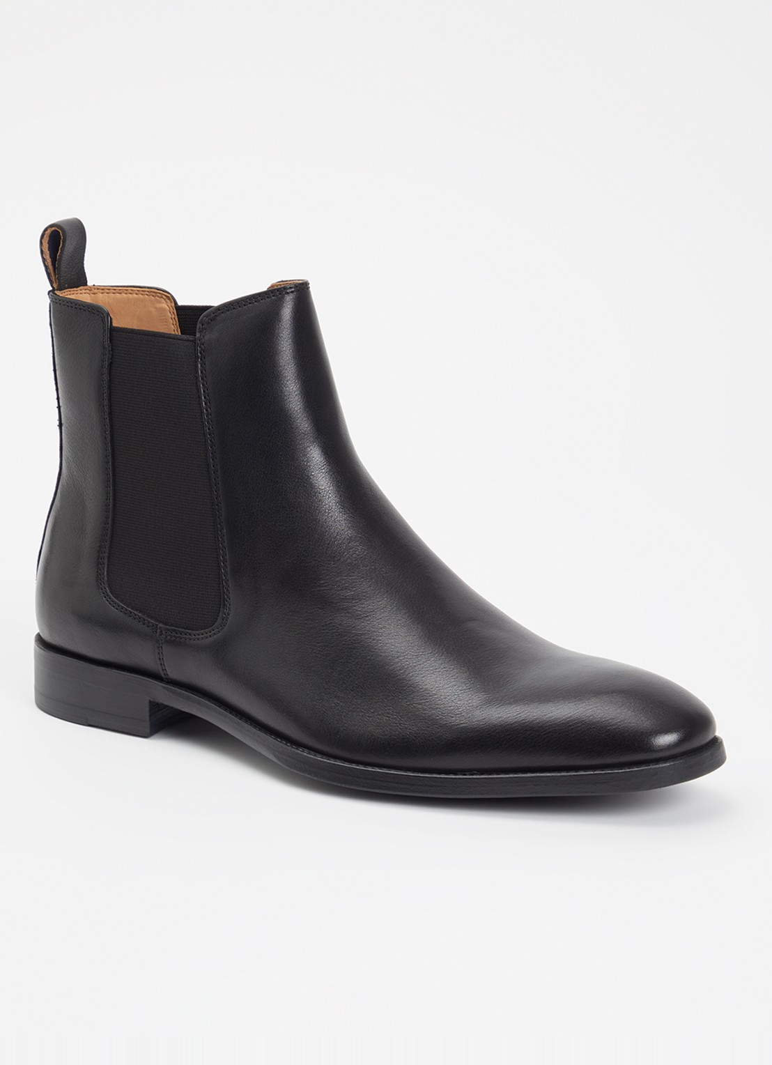 Dune London Matchin chelsea boot van leer - voorkant zwart