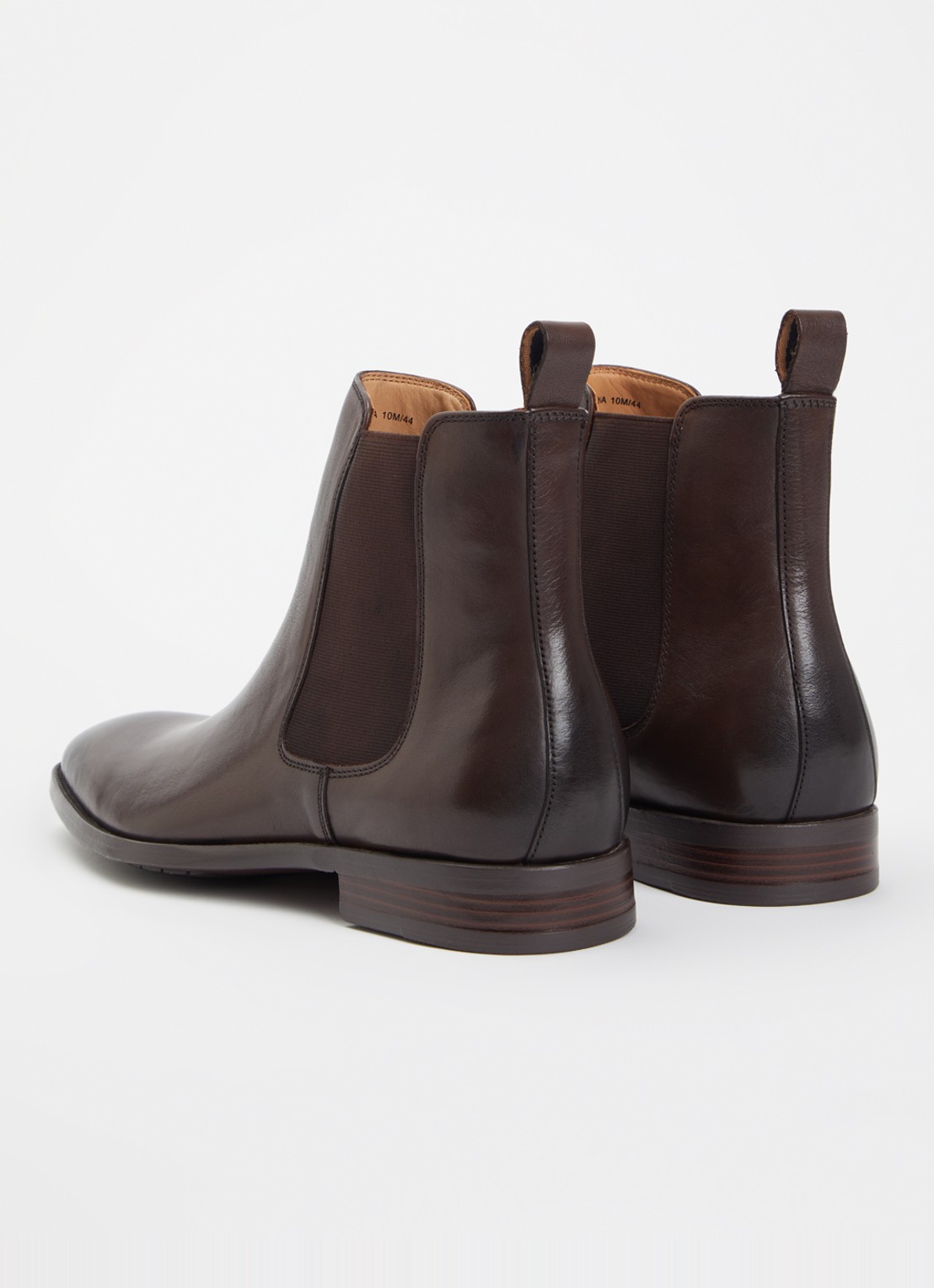 Dune London Matchin chelsea boot van leer - achterkant donkerbruin