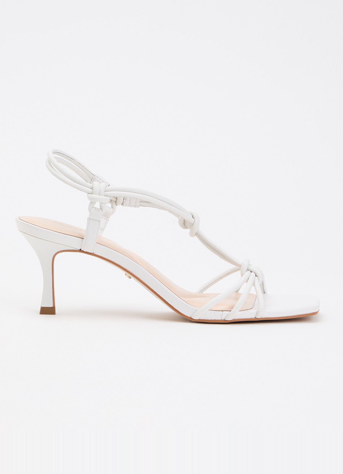 Dune London Matti sandalette van leer - voorkant 5 wit