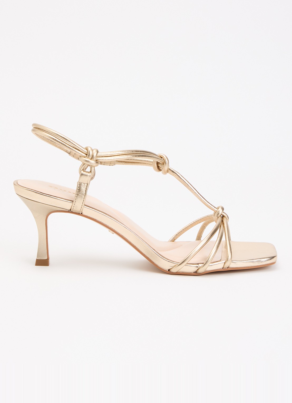 Dune London Matti sandalette van leer - voorkant 2 goud