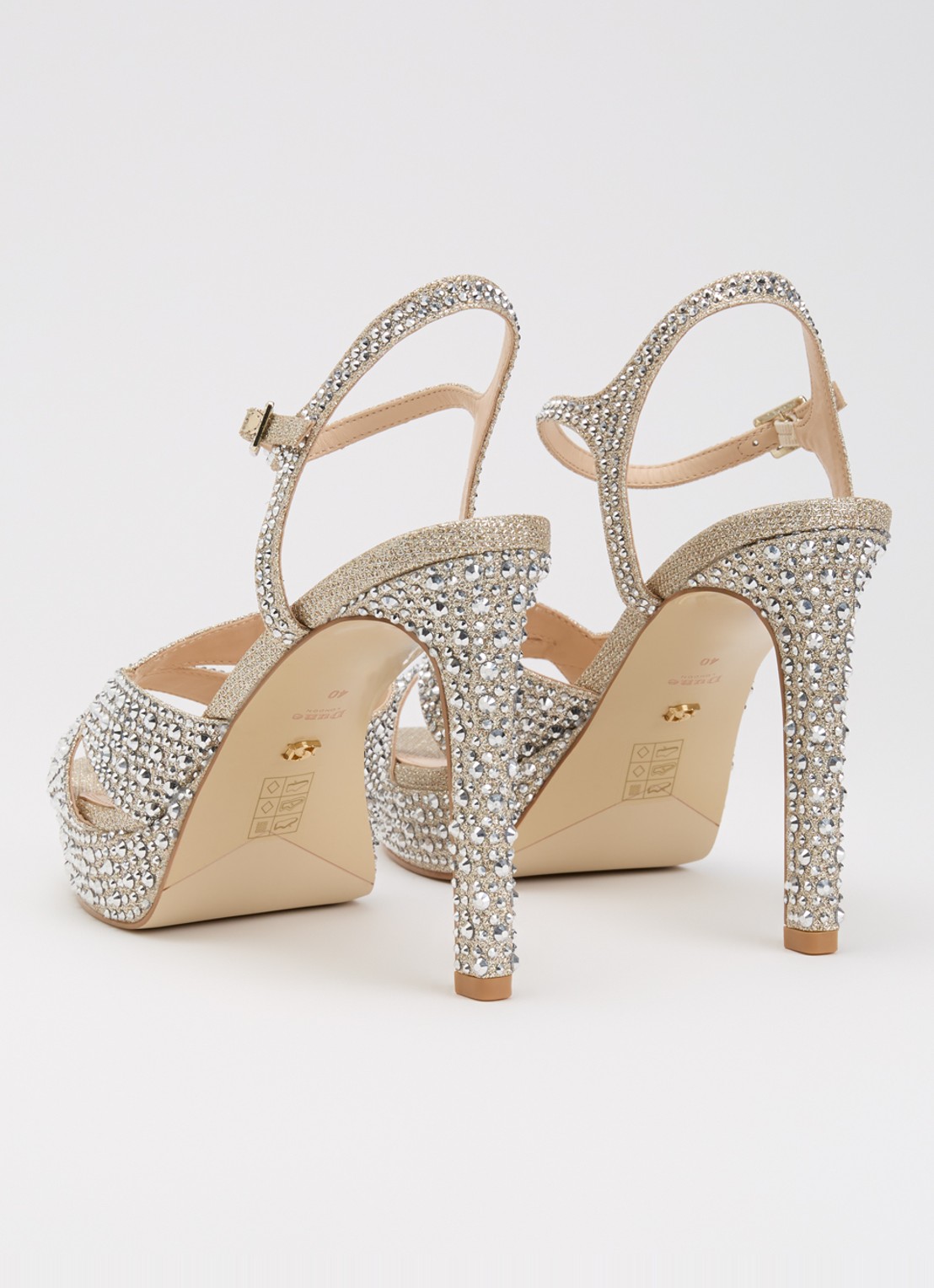 Dune London Mayve sandalette met strass - achterkant 2 goud