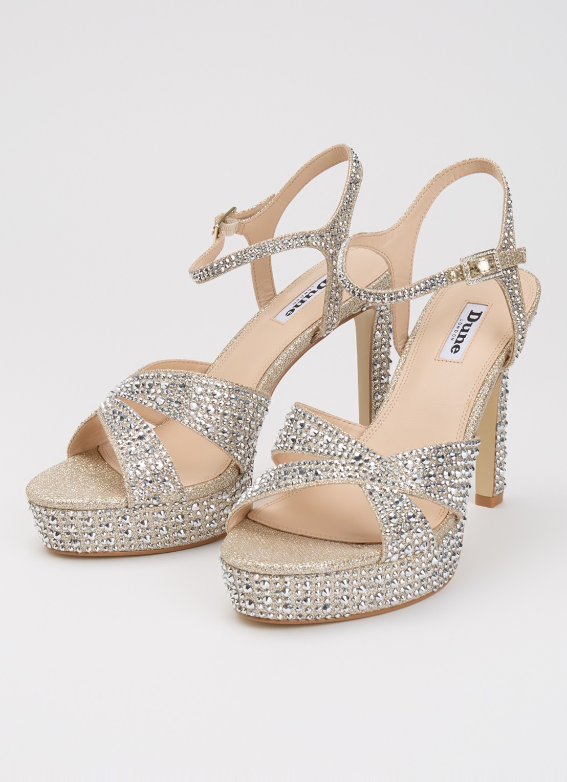 Dune London Mayve sandalette met strass - detail 3 goud