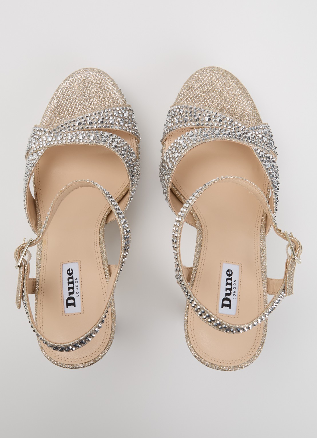 Dune London Mayve sandalette met strass - detail 4 goud