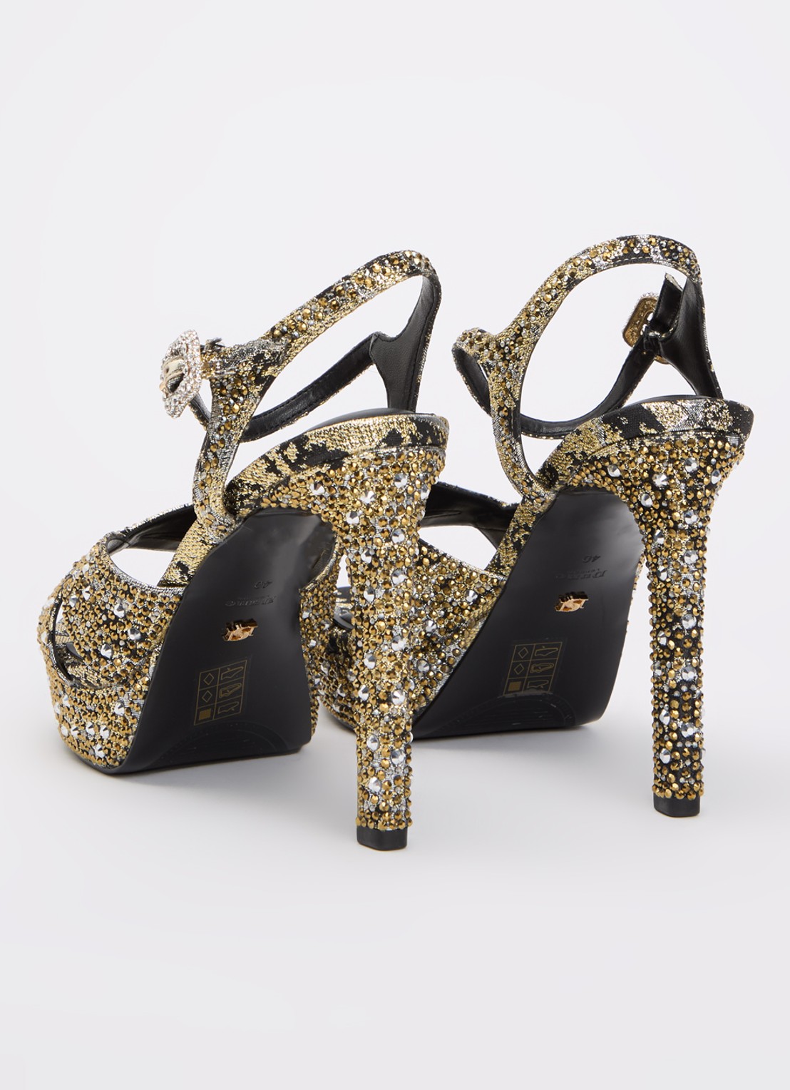 Dune London Mayve sandalette met strass - achterkant 4 goud