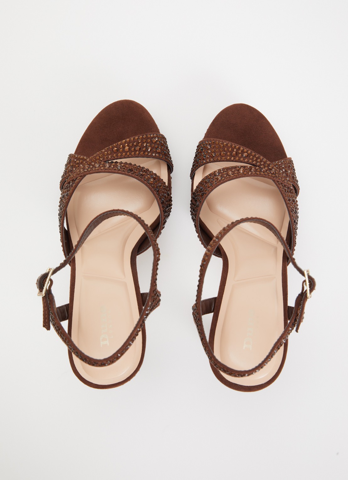 Dune London Mayve sandalette met strass - detail 3 donkerbruin