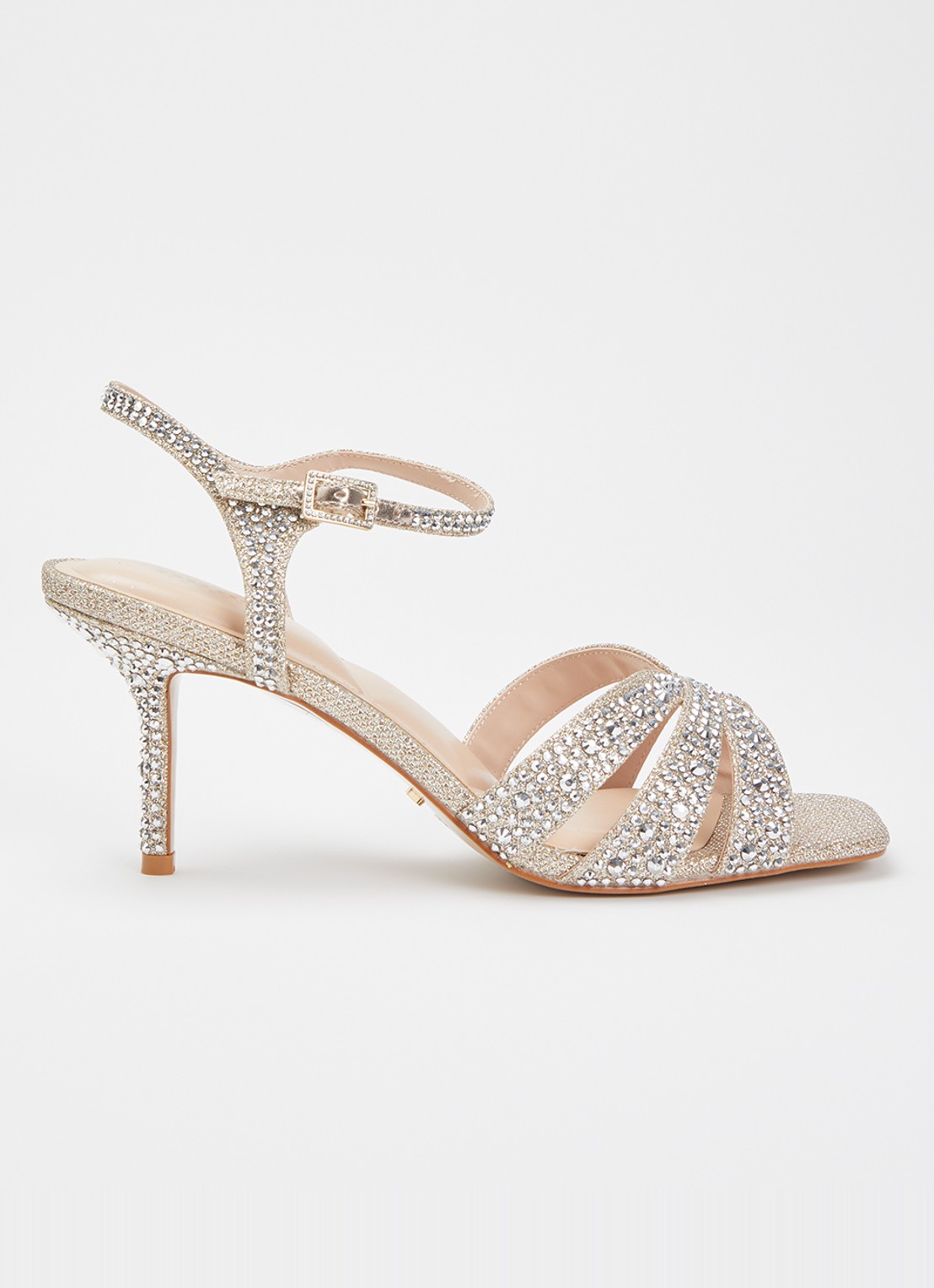 Dune London Mayven sandalette met strass - voorkant goud