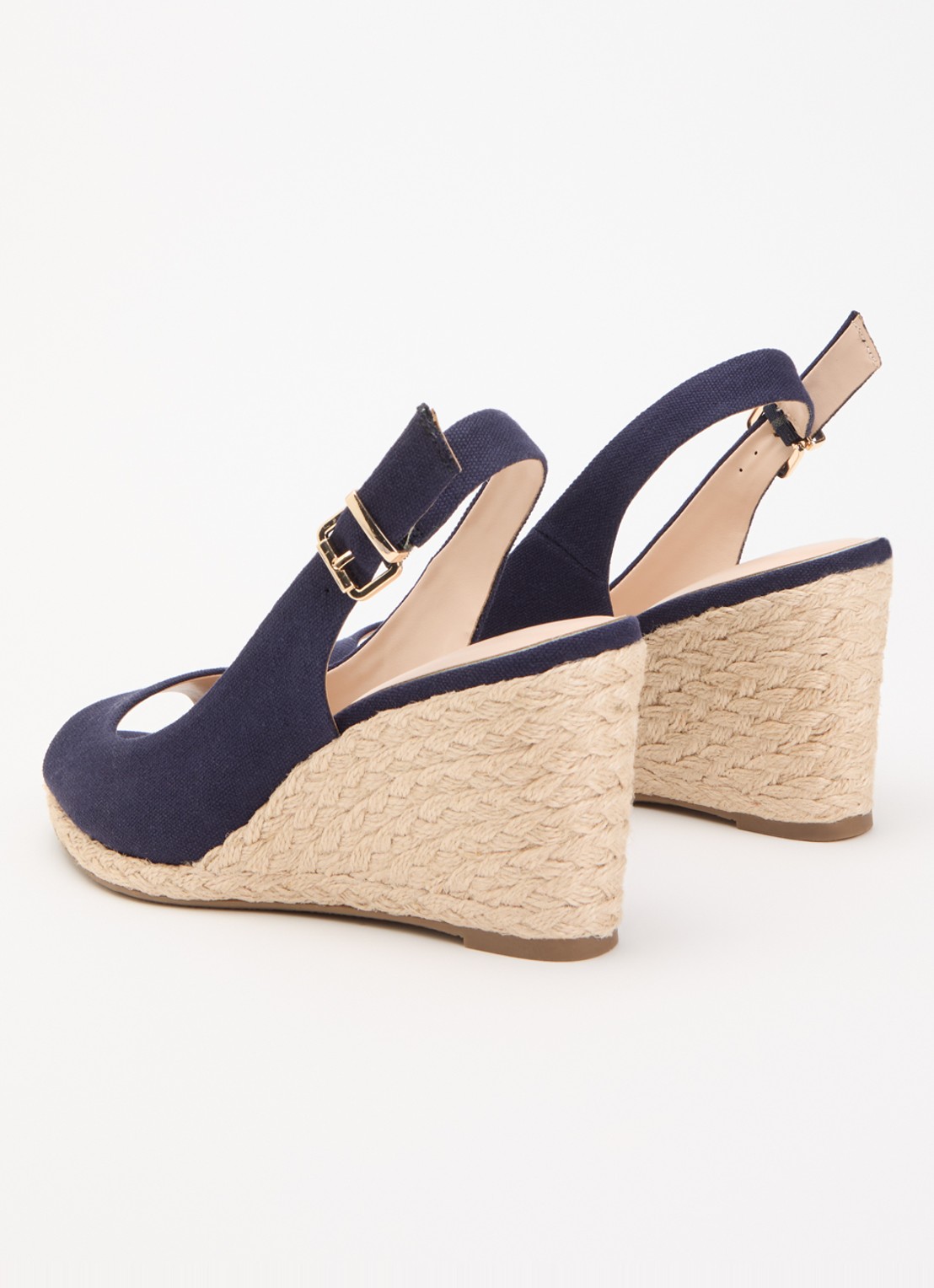 Dune London Mediating espadrille met gespdetail - achterkant donkerblauw