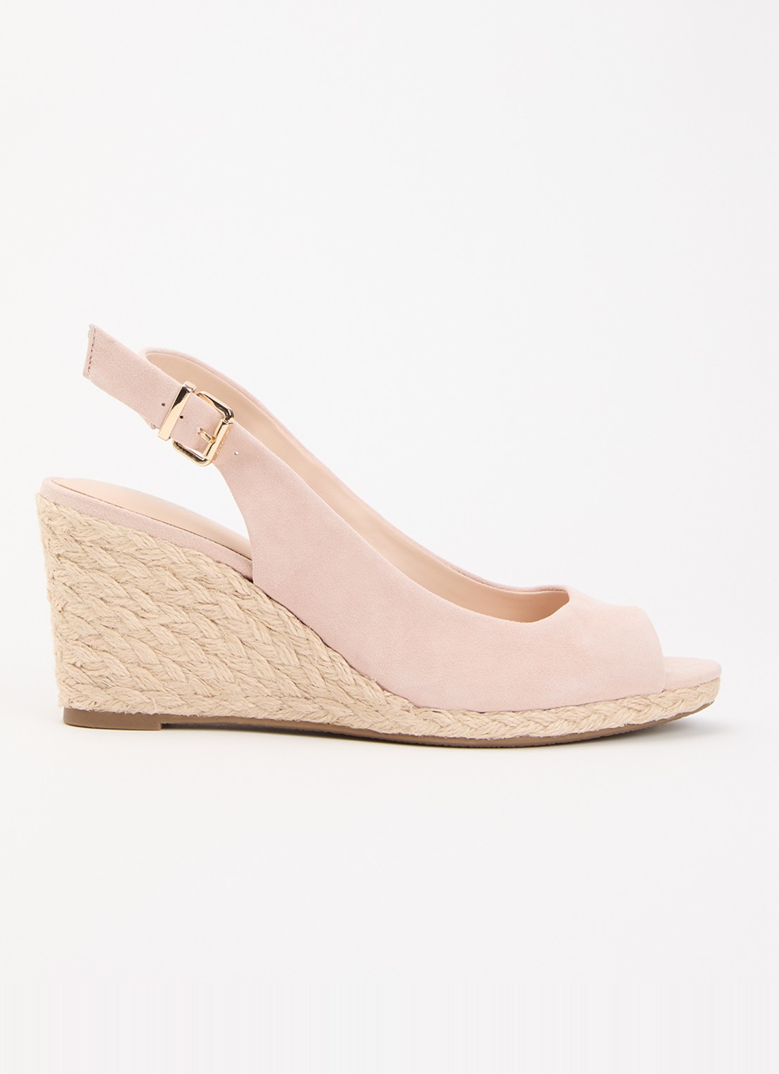 Dune London Mediating espadrille met gespdetail - voorkant oudroze
