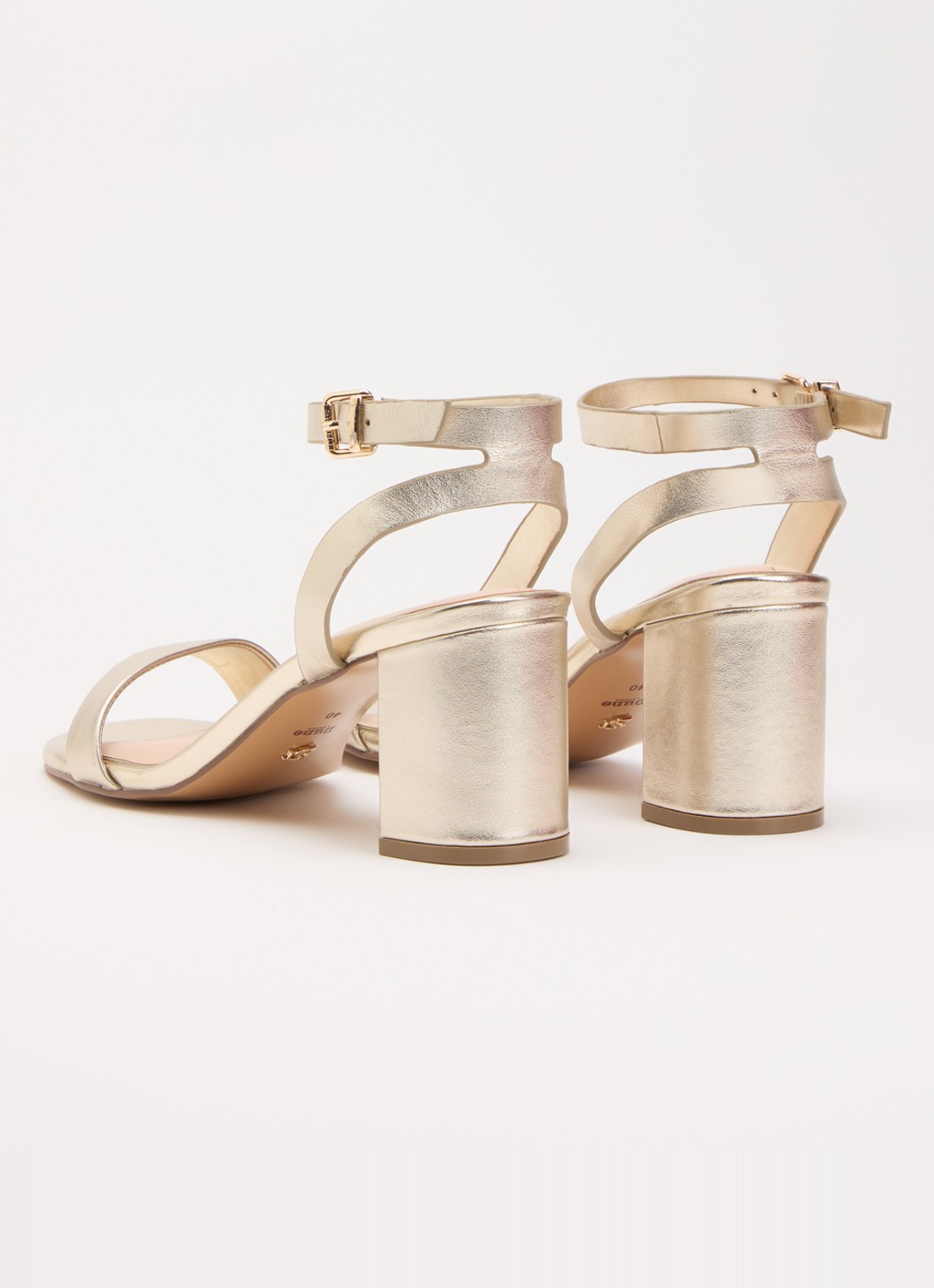 Dune London Medina sandalette van leer - achterkant 2 goud