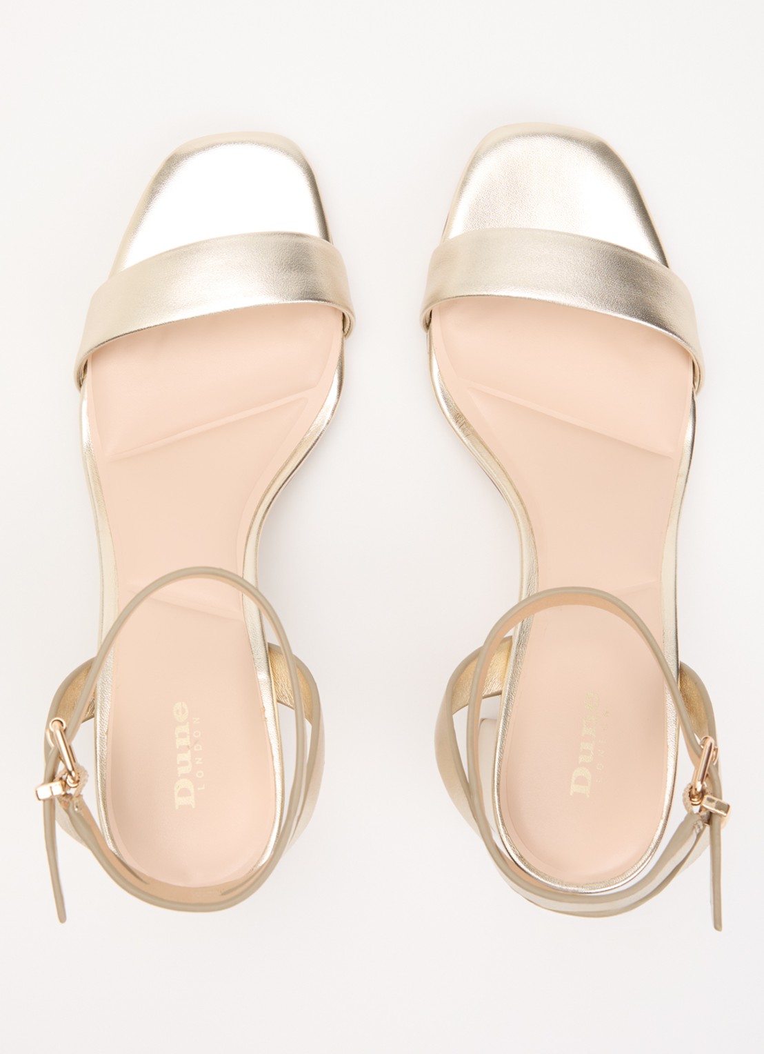 Dune London Medina sandalette van leer - detail 4 goud