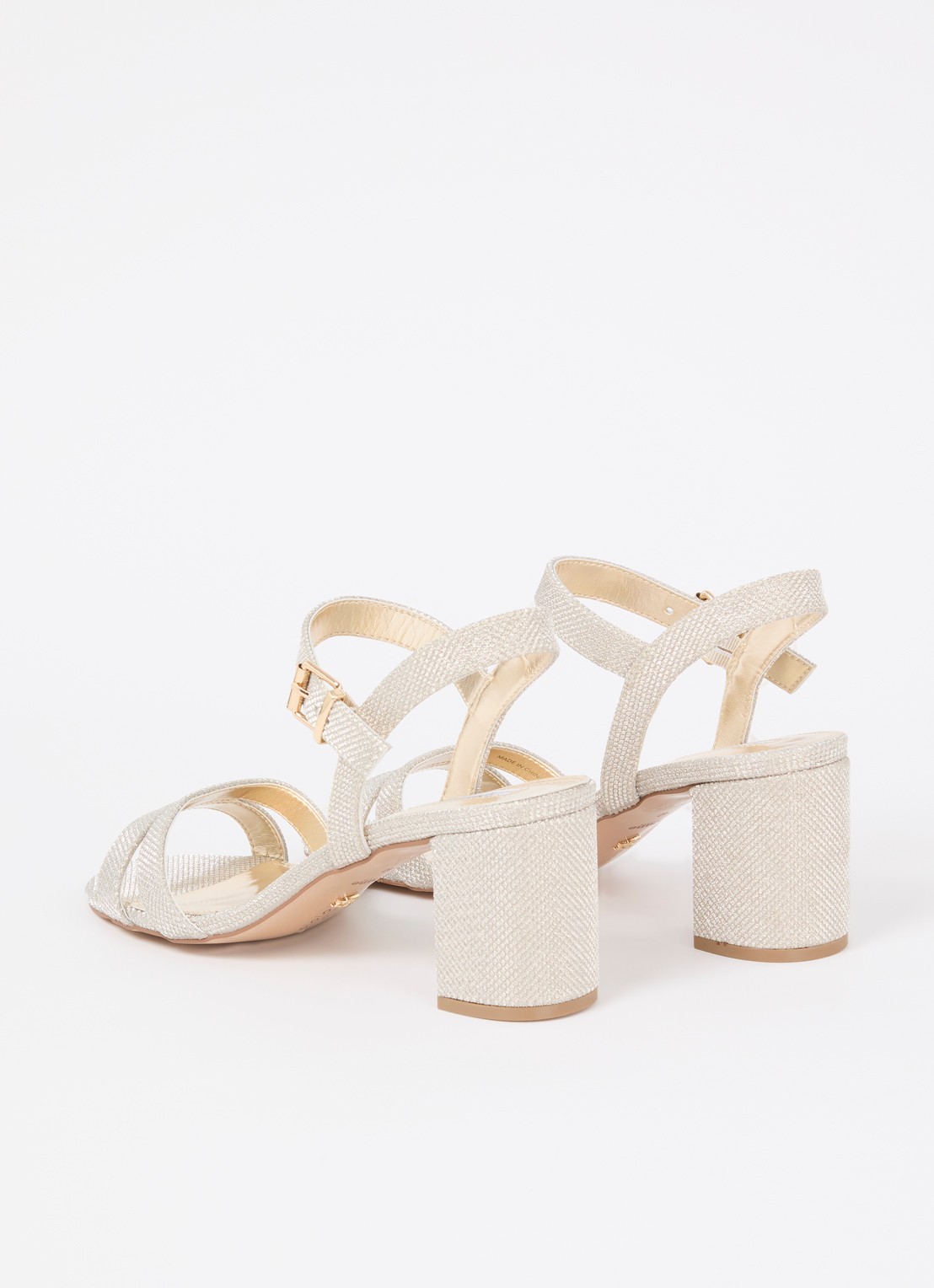 Dune London Merisa sandalette - achterkant 5 witgoud