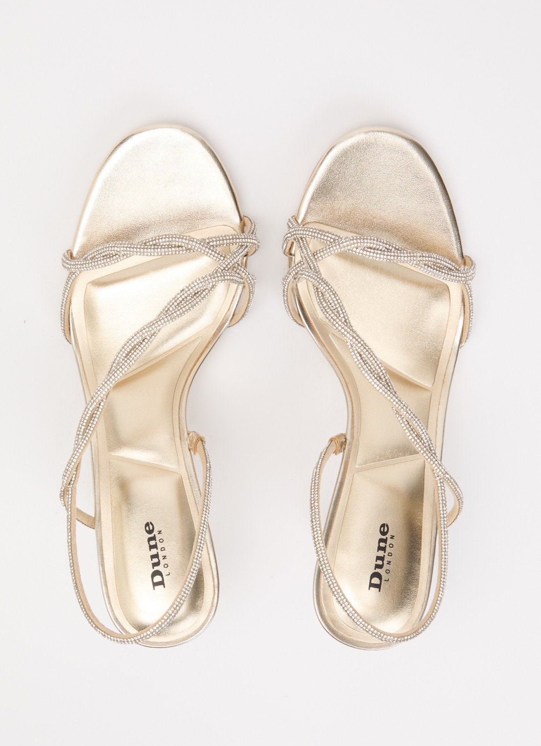 Dune London Milene sandalette met strass - detail 4 goud