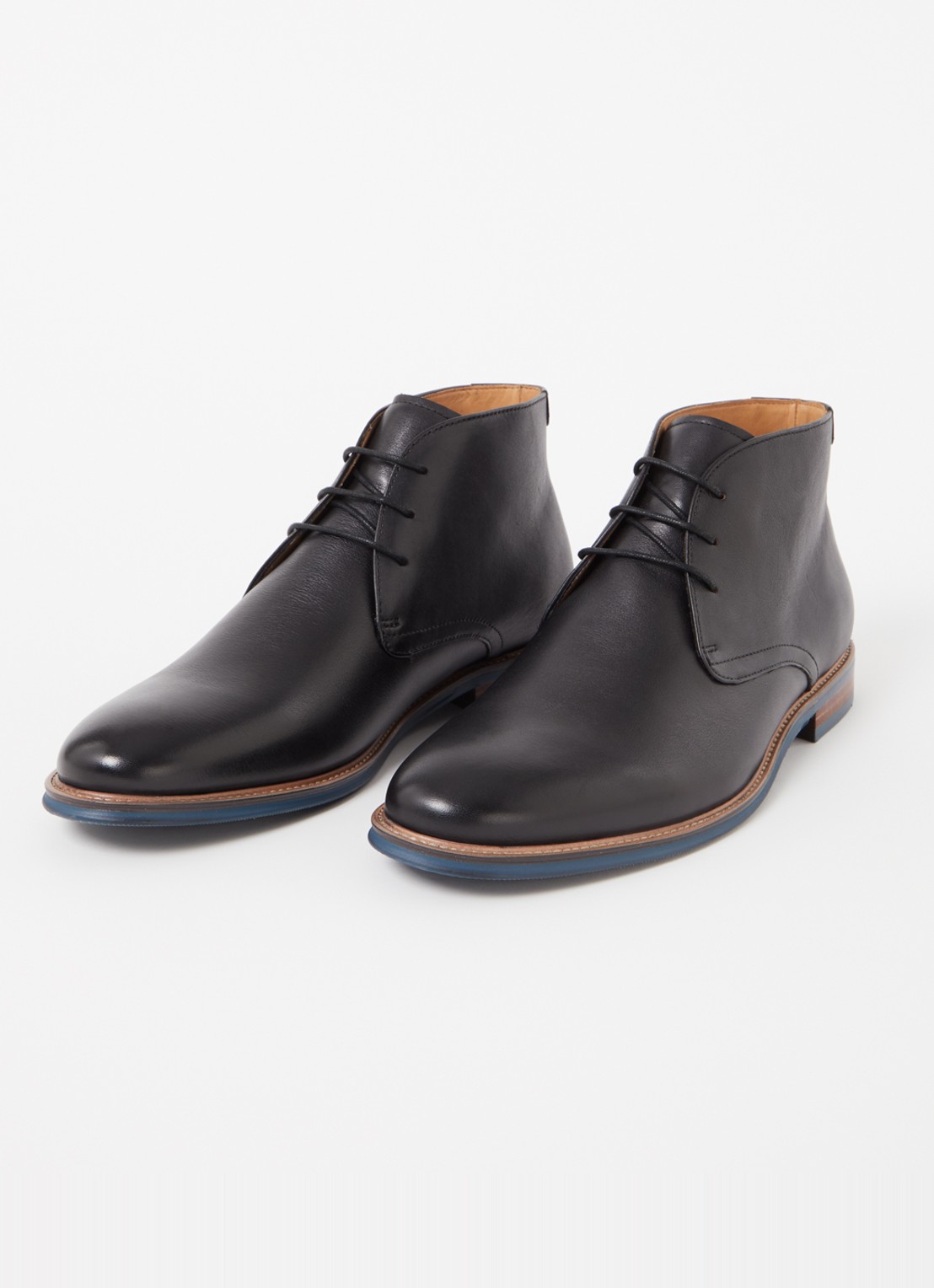 Dune London Millers veterboot van leer - detail zwart