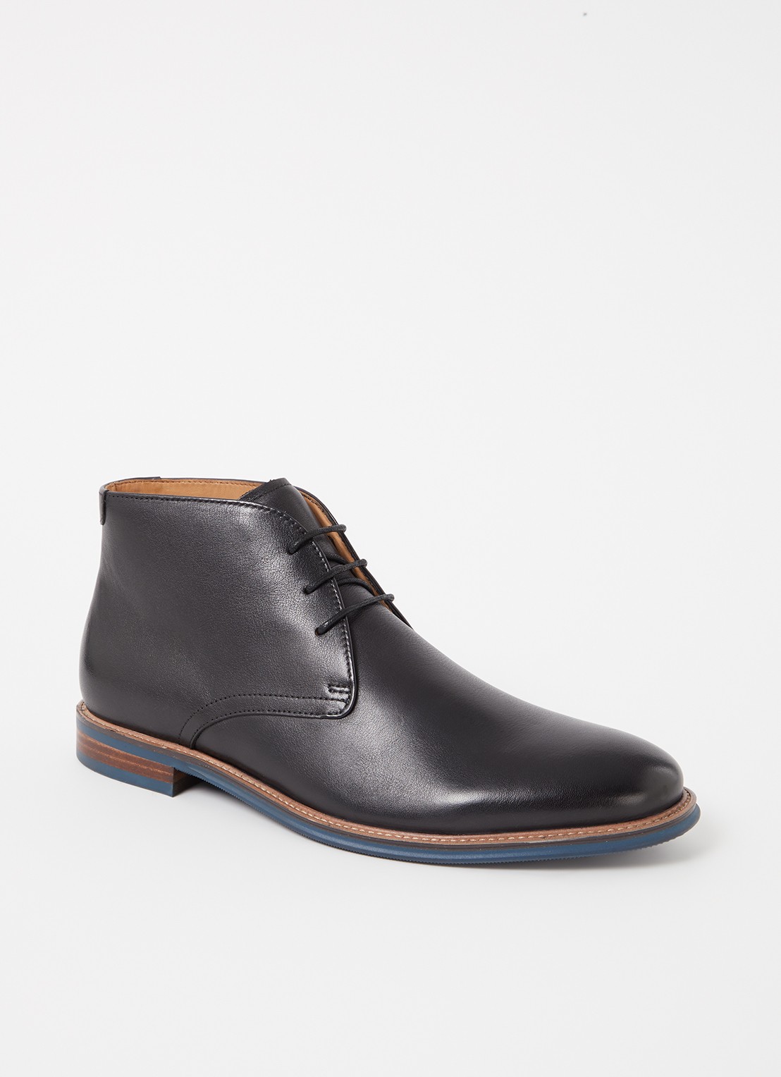 Dune London Millers veterboot van leer - voorkant 4 zwart