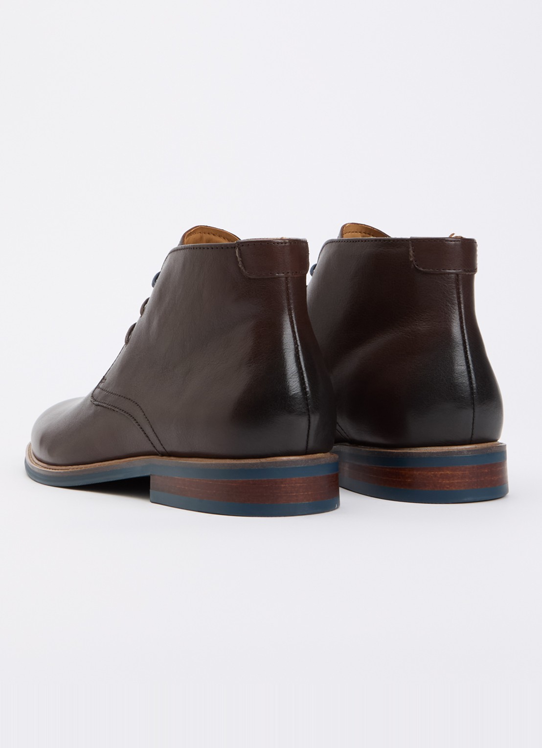 Dune London Millers veterboot van leer - achterkant 4 donkerbruin