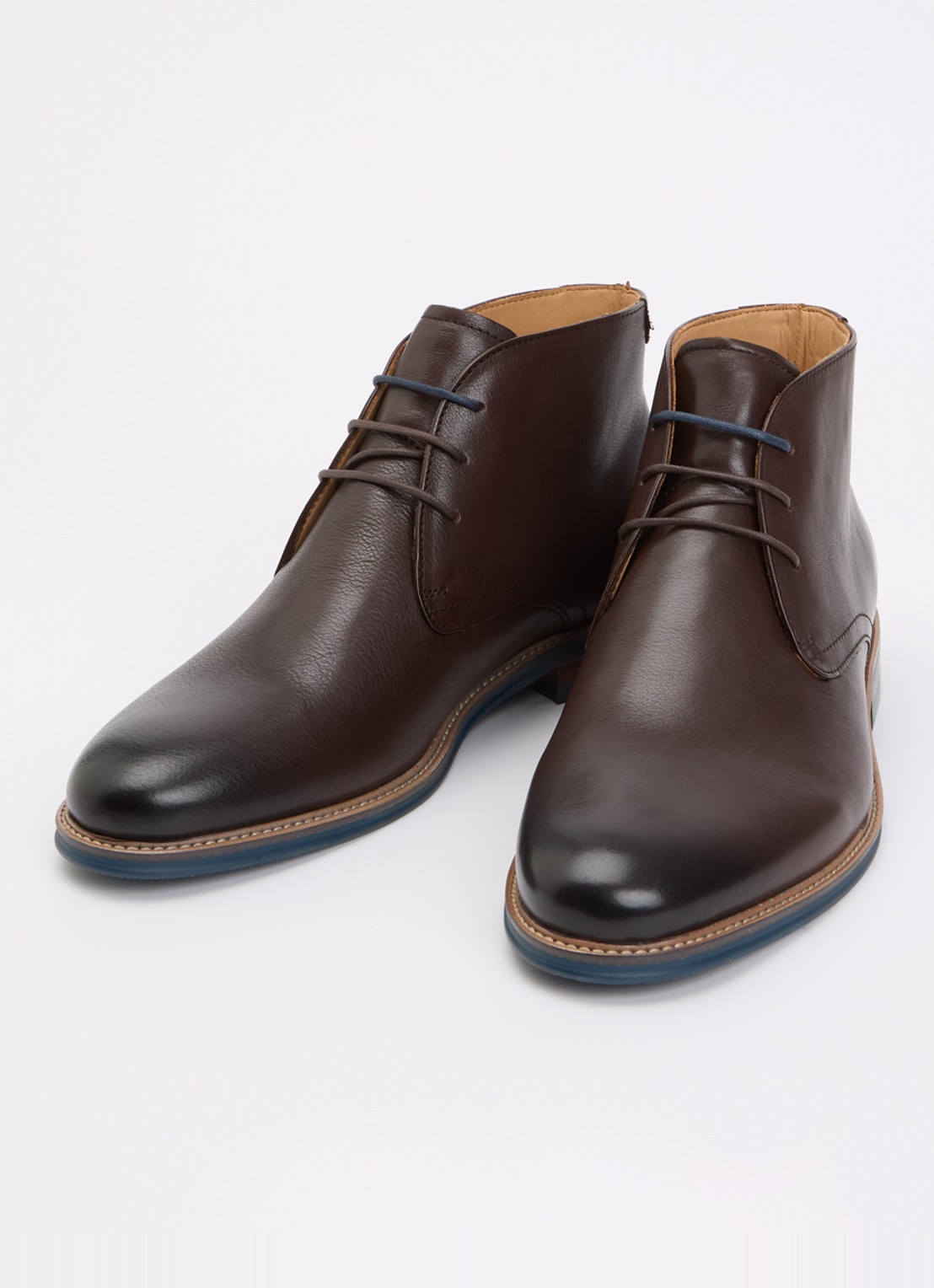 Dune London Millers veterboot van leer - detail 2 donkerbruin