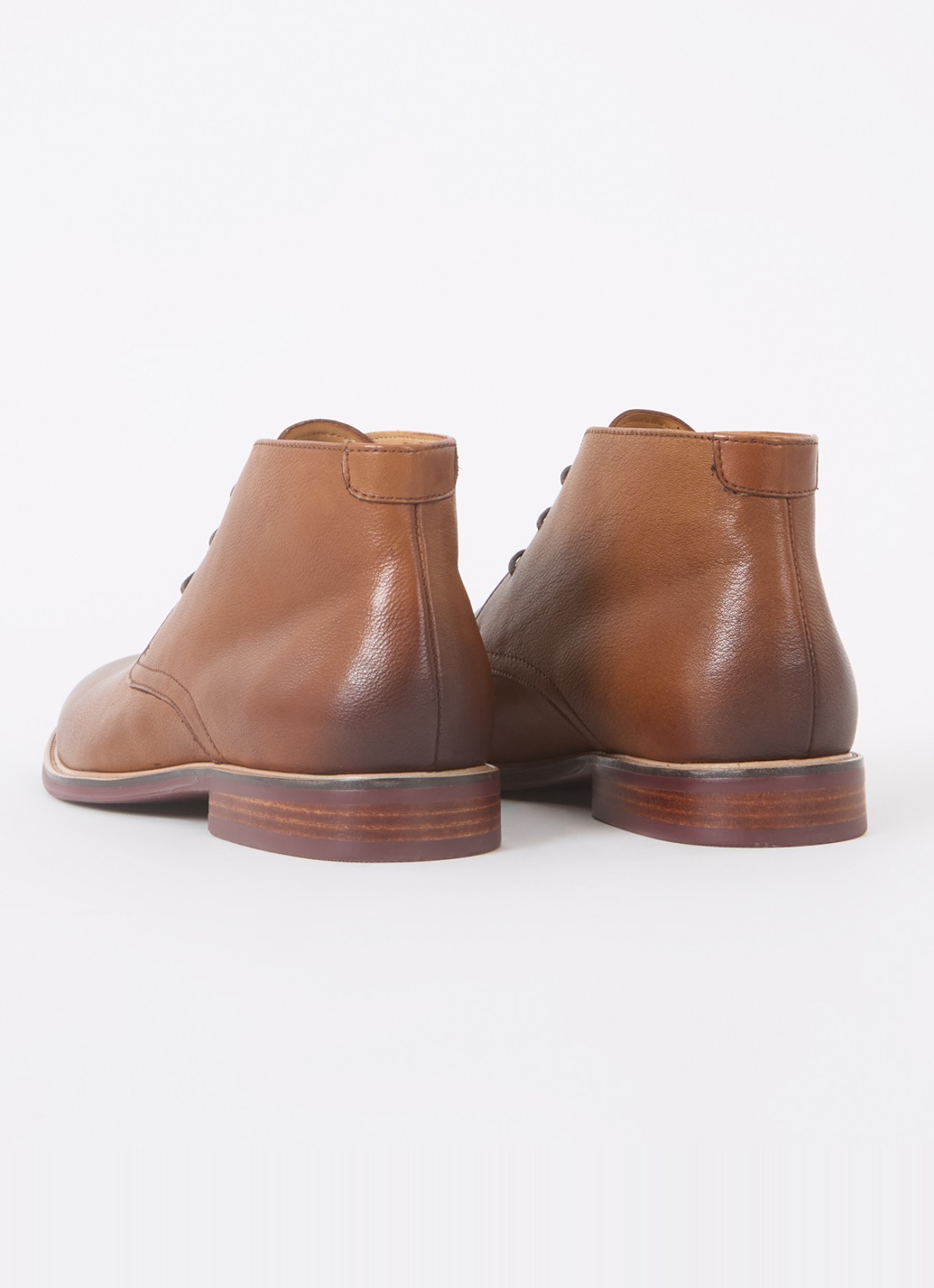 Dune London Millers veterboot van leer - achterkant cognac