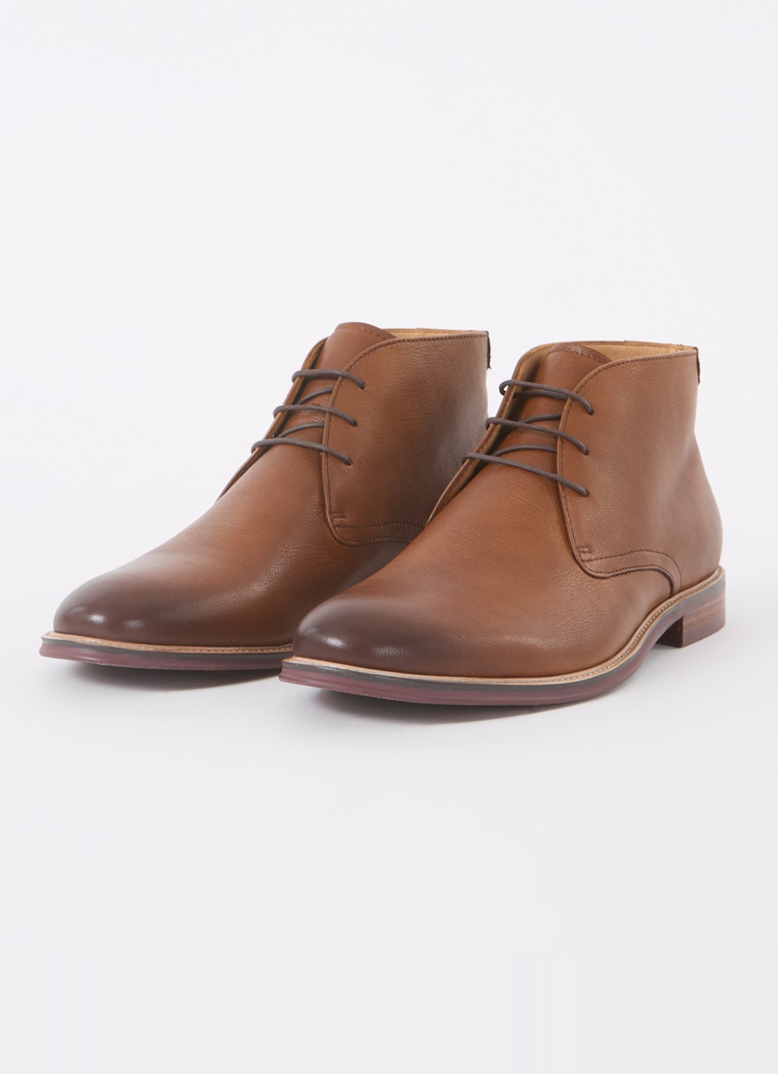Dune London Millers veterboot van leer - detail 3 cognac