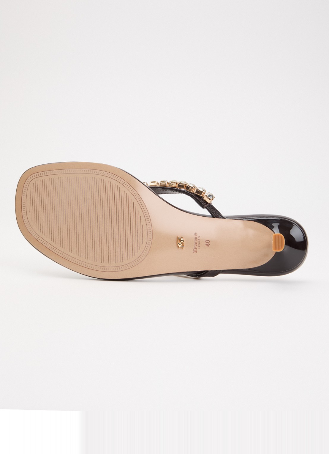 Dune London Mimis sandalette van leer met strass - detail 5 donkerbruin