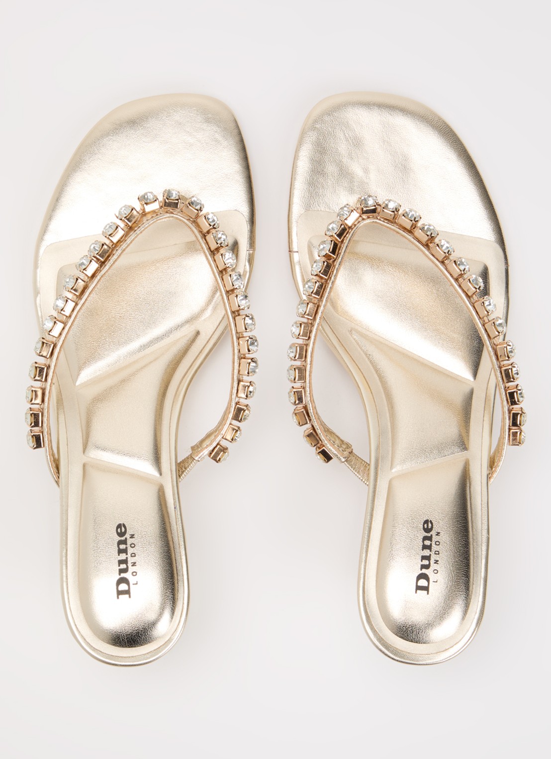 Dune London Mimis sandalette van leer met strass - detail 2 goud