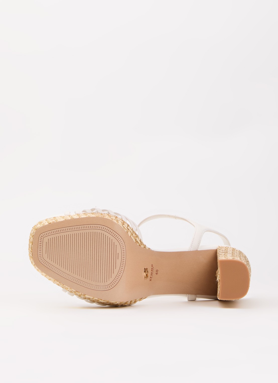 Dune London Minogue sandalette van leer met metallic finish - detail 5 wit