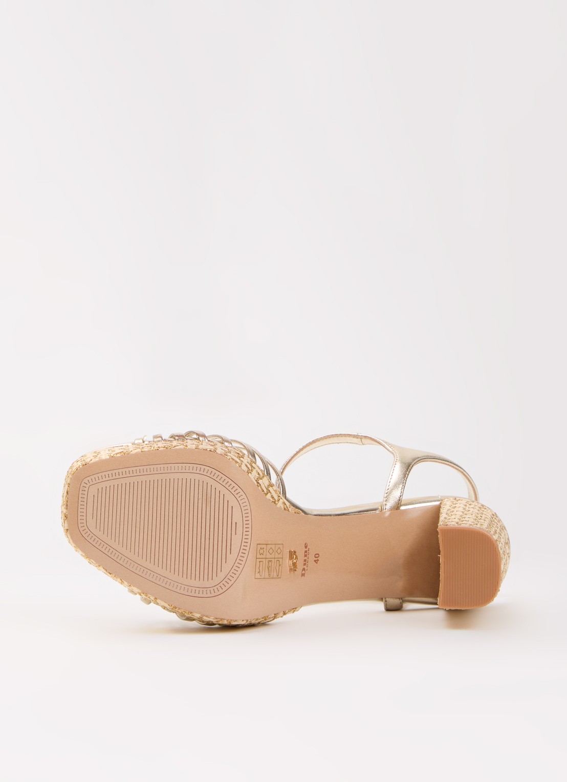 Dune London Minogue sandalette van leer met metallic finish - detail 4 goud