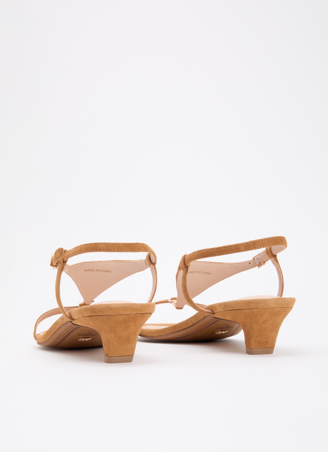 Dune London Monacos sandalette van leer - achterkant 4 camel