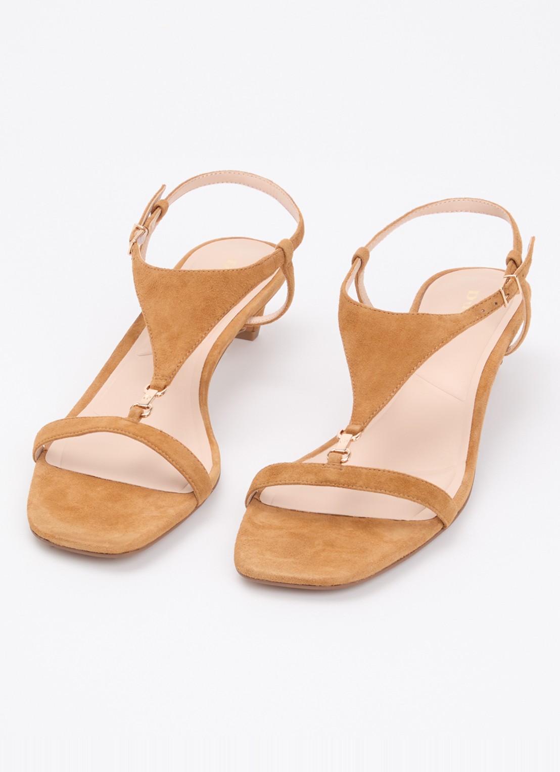Dune London Monacos sandalette van leer - detail camel