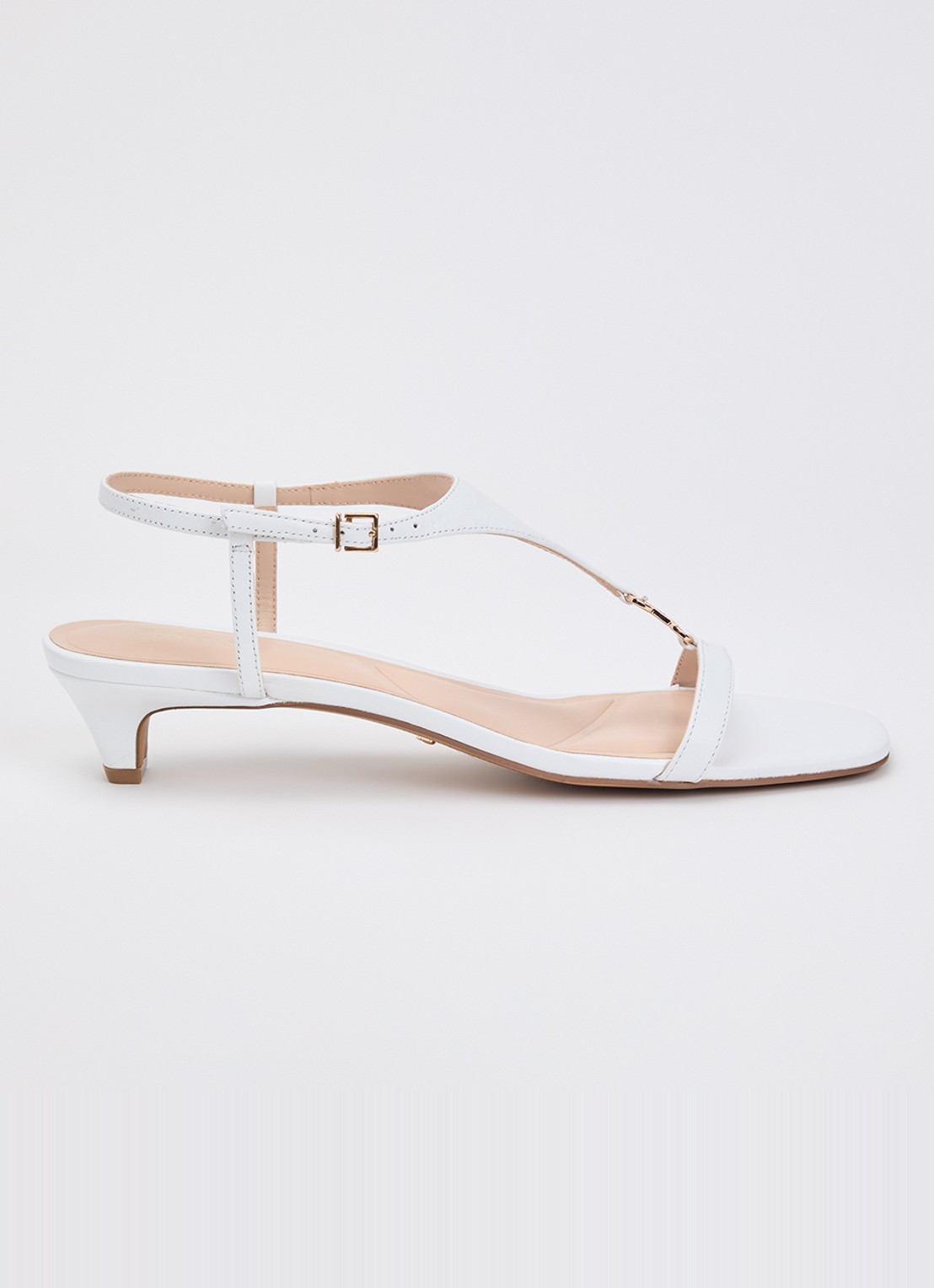 Dune London Monacos sandalette van leer - voorkant 5 wit