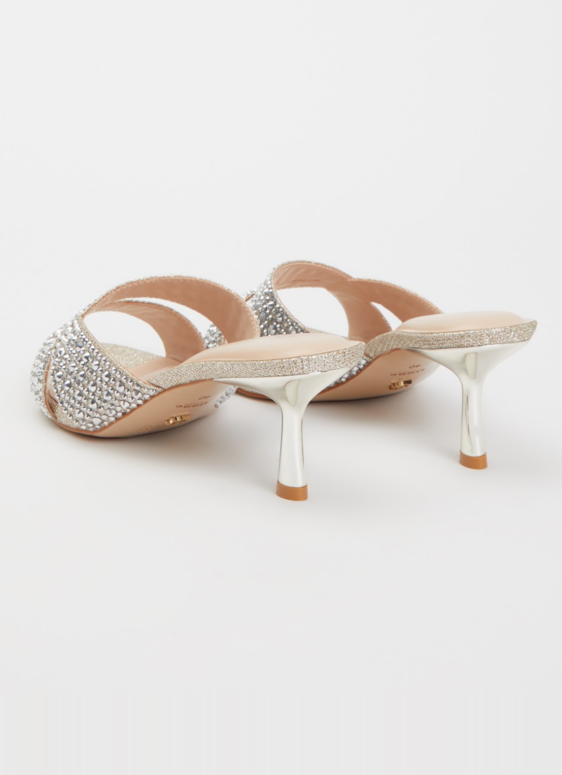 Dune London Monette muiltje met glitter en strass - achterkant 4 goud