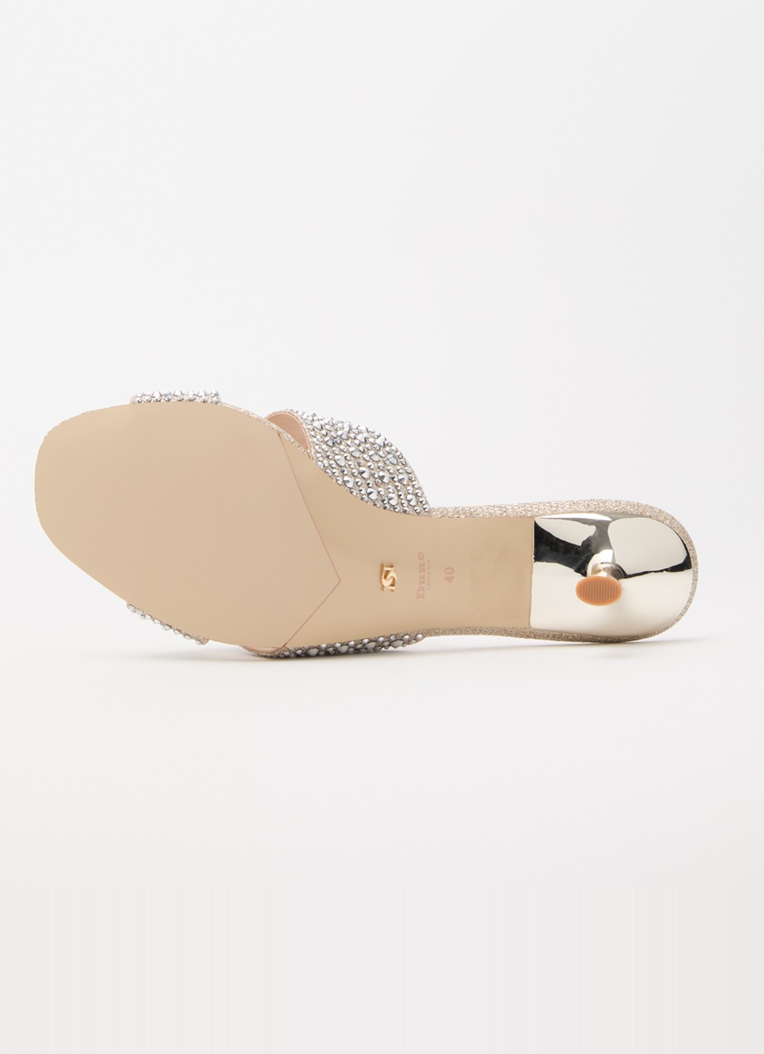 Dune London Monette muiltje met strass  - detail 5 zilver