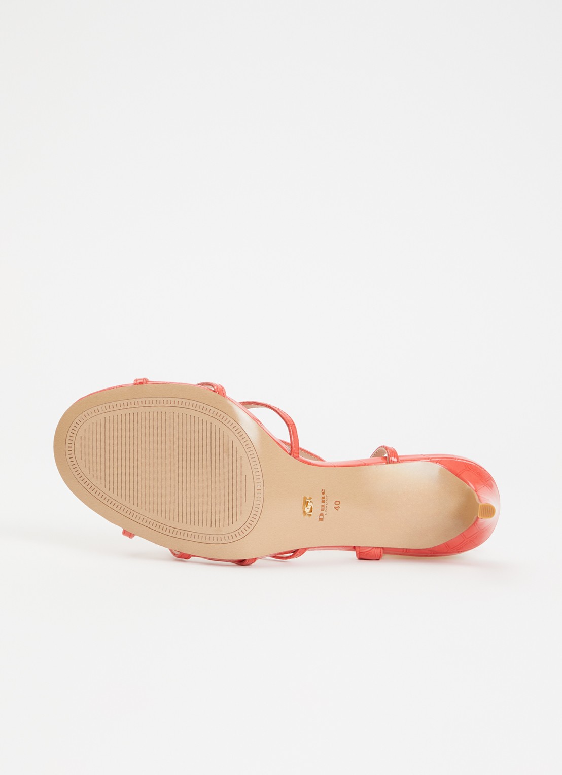 Dune London Morning sandalette van leer met metallic finish - detail 3 koraalroze