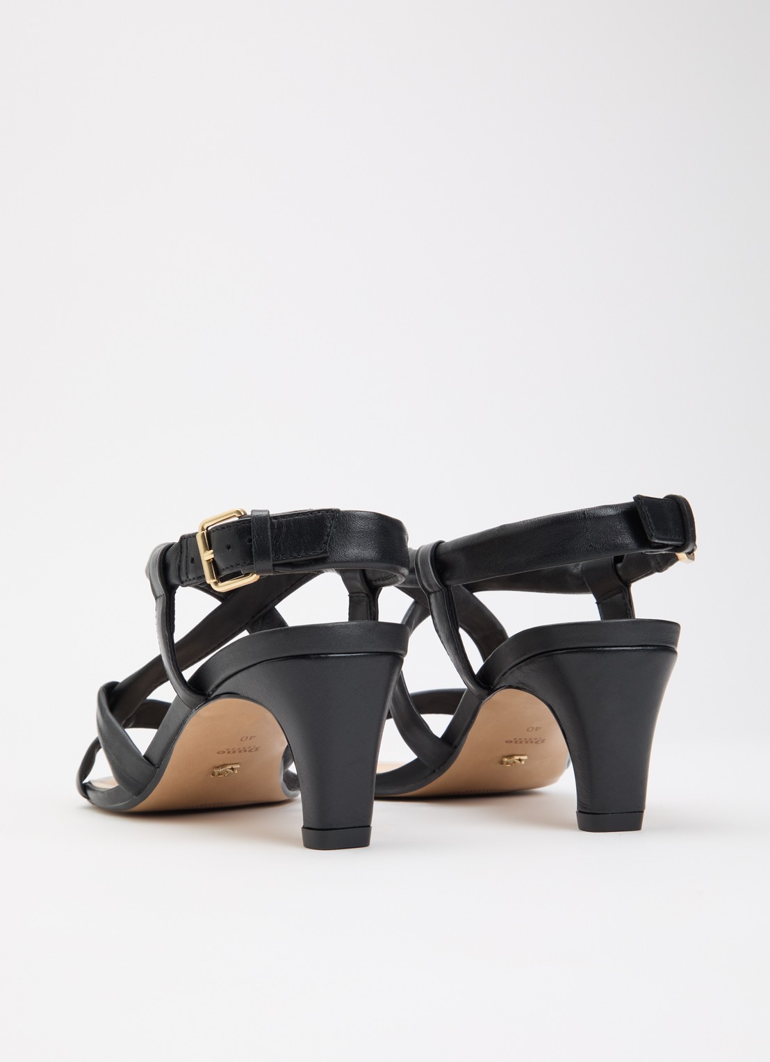 Dune London Motivating sandalette van leer - achterkant zwart
