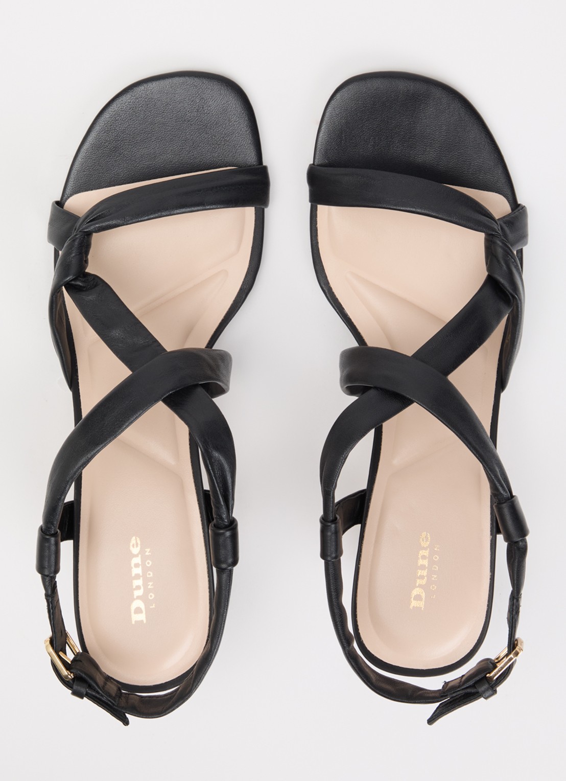 Dune London Motivating sandalette van leer - detail 4 zwart