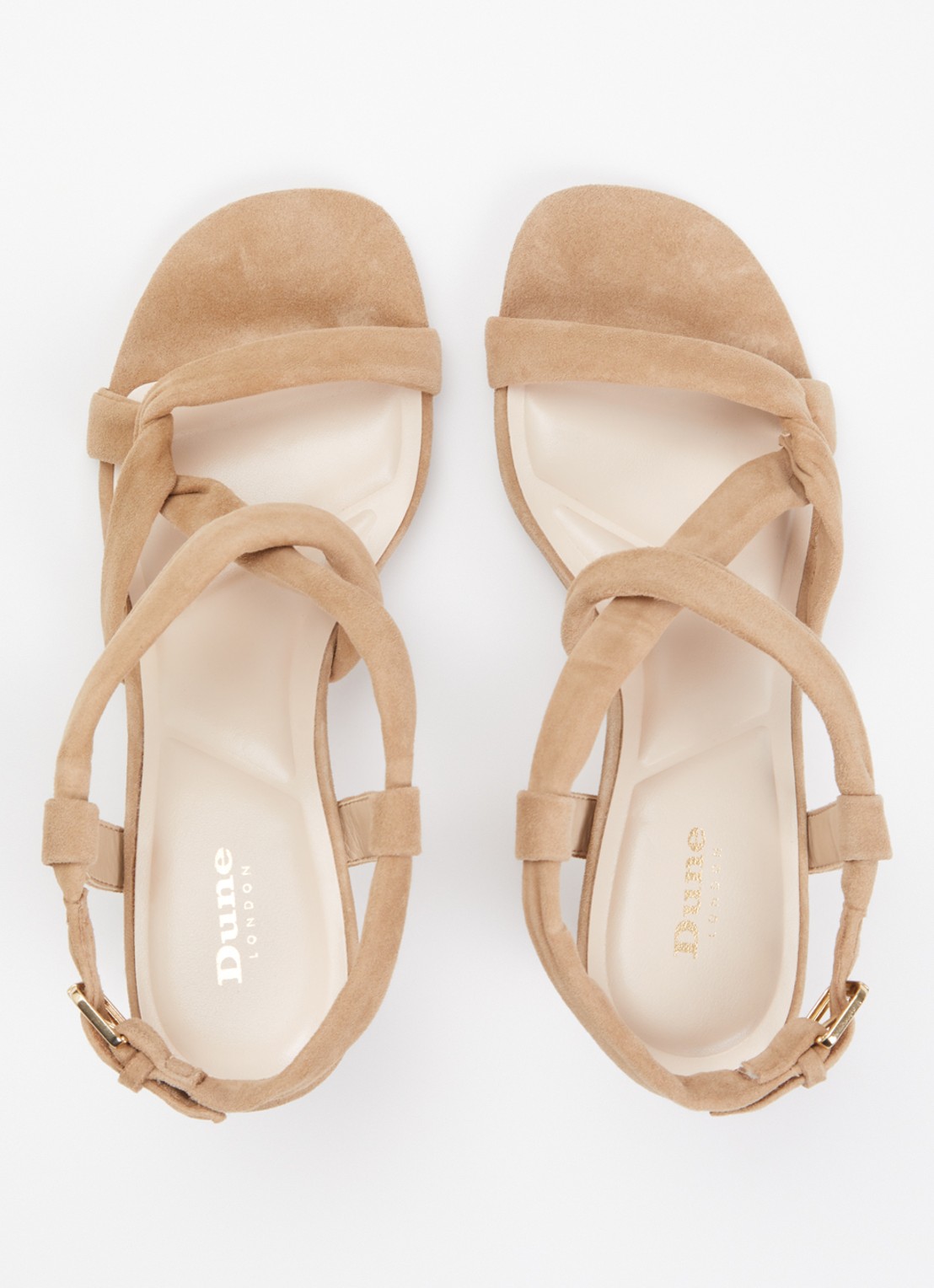 Dune London Motivating sandalette van leer - detail 5 zand