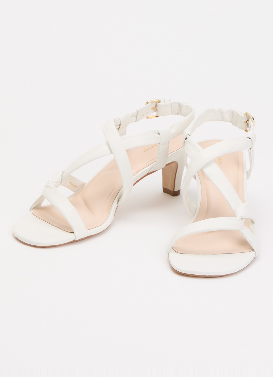 Dune London Motivating sandalette van leer - detail 2 wit